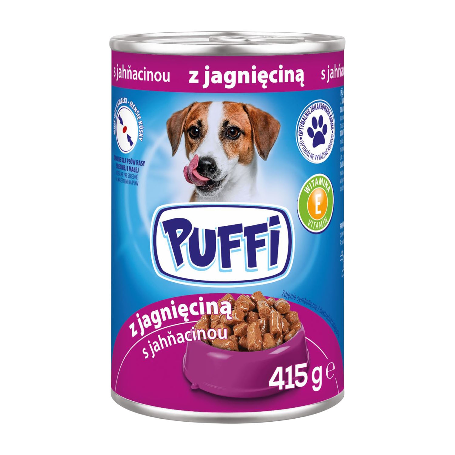 Mokra karma dla psów Puffi, puszki, mix smaków, 20 x 415 g