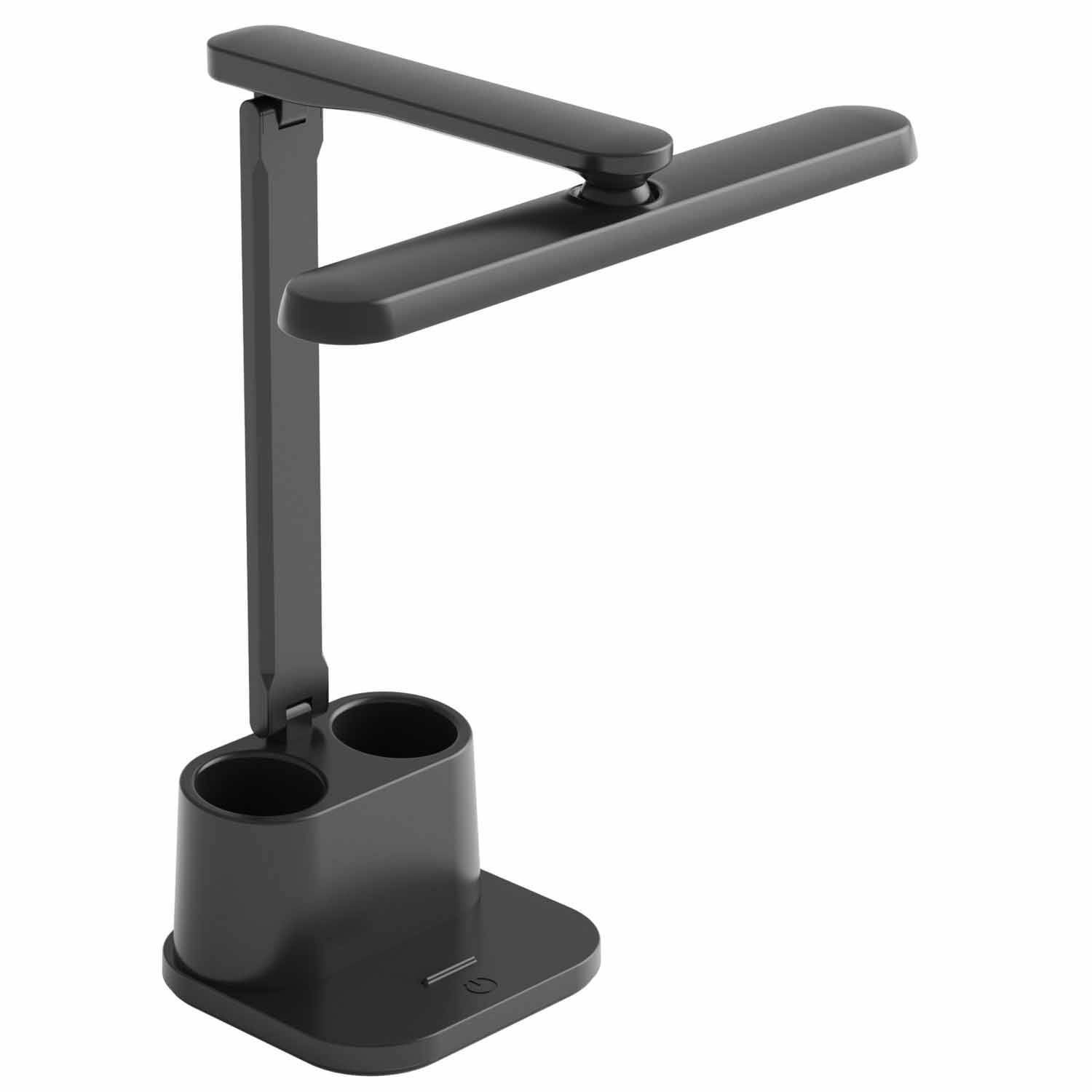 Lampa biurkowa Sanico Goldlux Bari LED, 4000K, z przybornikiem i podstawką na telefon, czarna