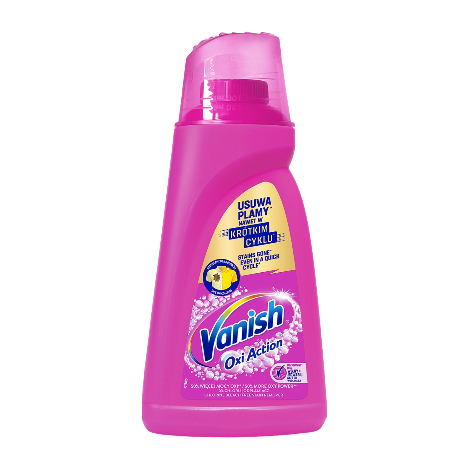 Odplamiacz do kolorowych tkanin Vanish Oxi Action Pink, 1 l