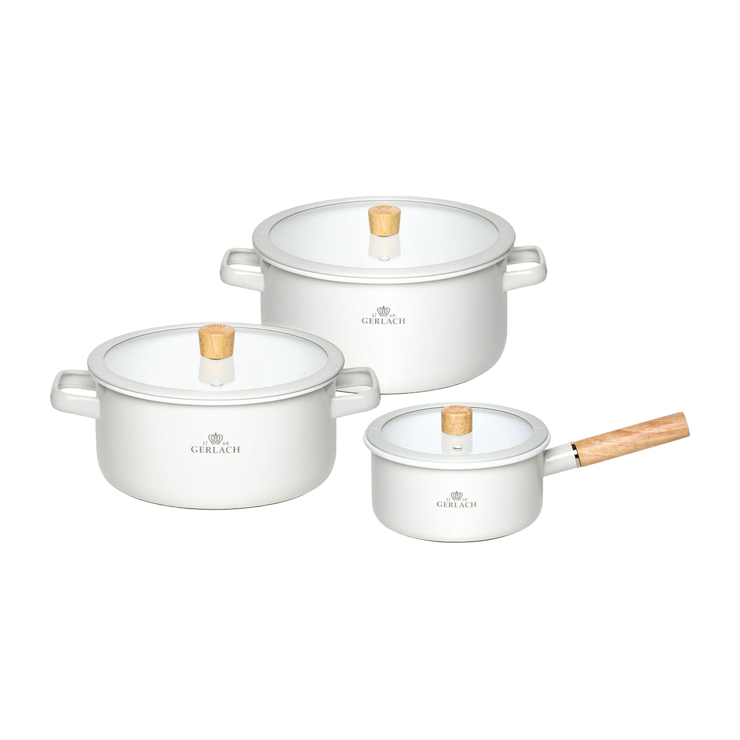 Zestaw garnków Gerlach Natur Enamel, 6 elementów, emaliowane
