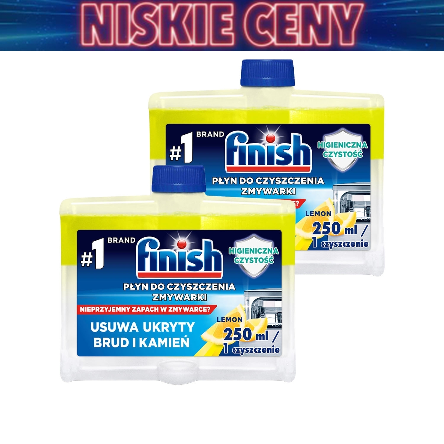 Płyn do czyszczenia zmywarki Finish Lemon, 2 x 250 ml