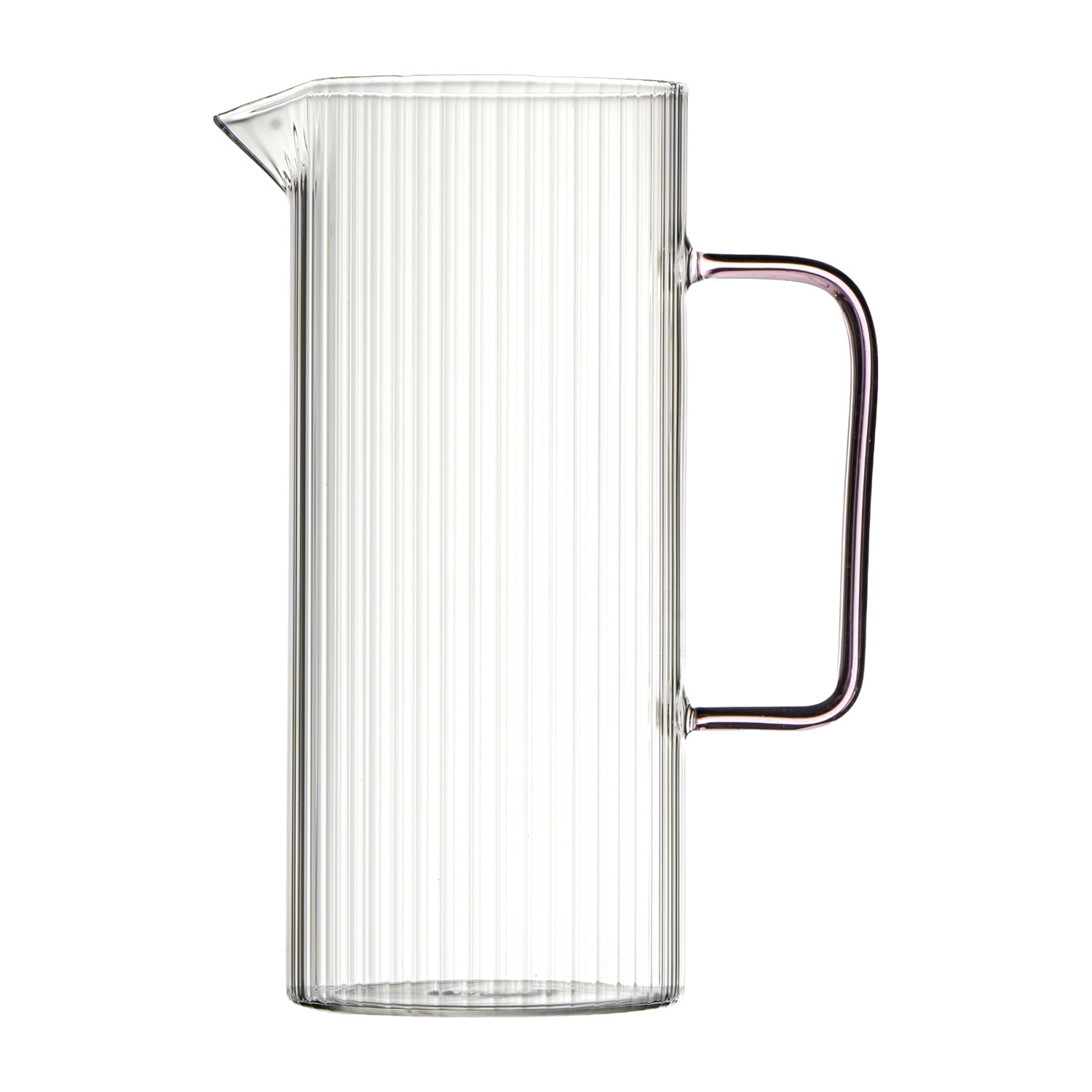 Dzbanek ryflowany Vialli Design Livio, 1,5 l, z różowym uchem