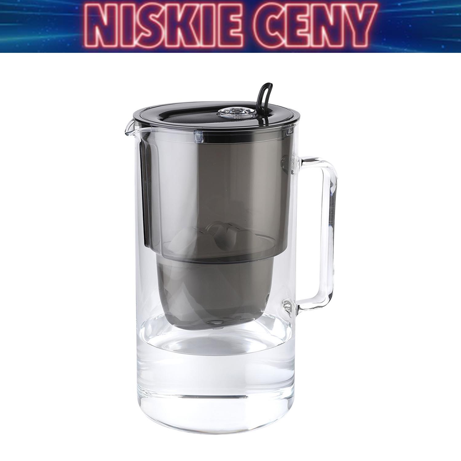 Dzbanek filtrujący szklany Aquaphor Glass, 2,5 l, z wkładem Maxfor+ Mg, czarny