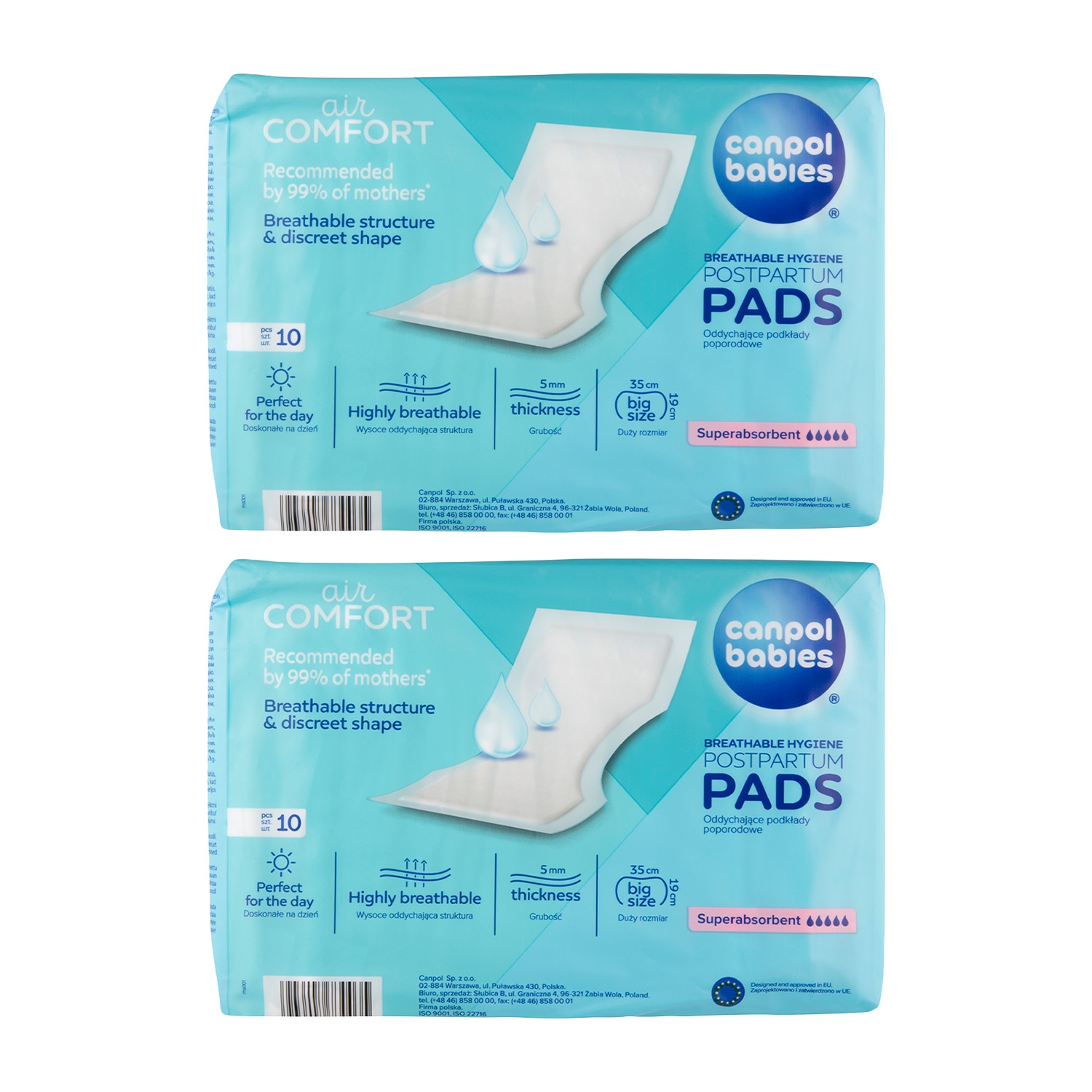 Podkłady poporodowe na dzień Canpol Babies, 2 x 10 sztuk