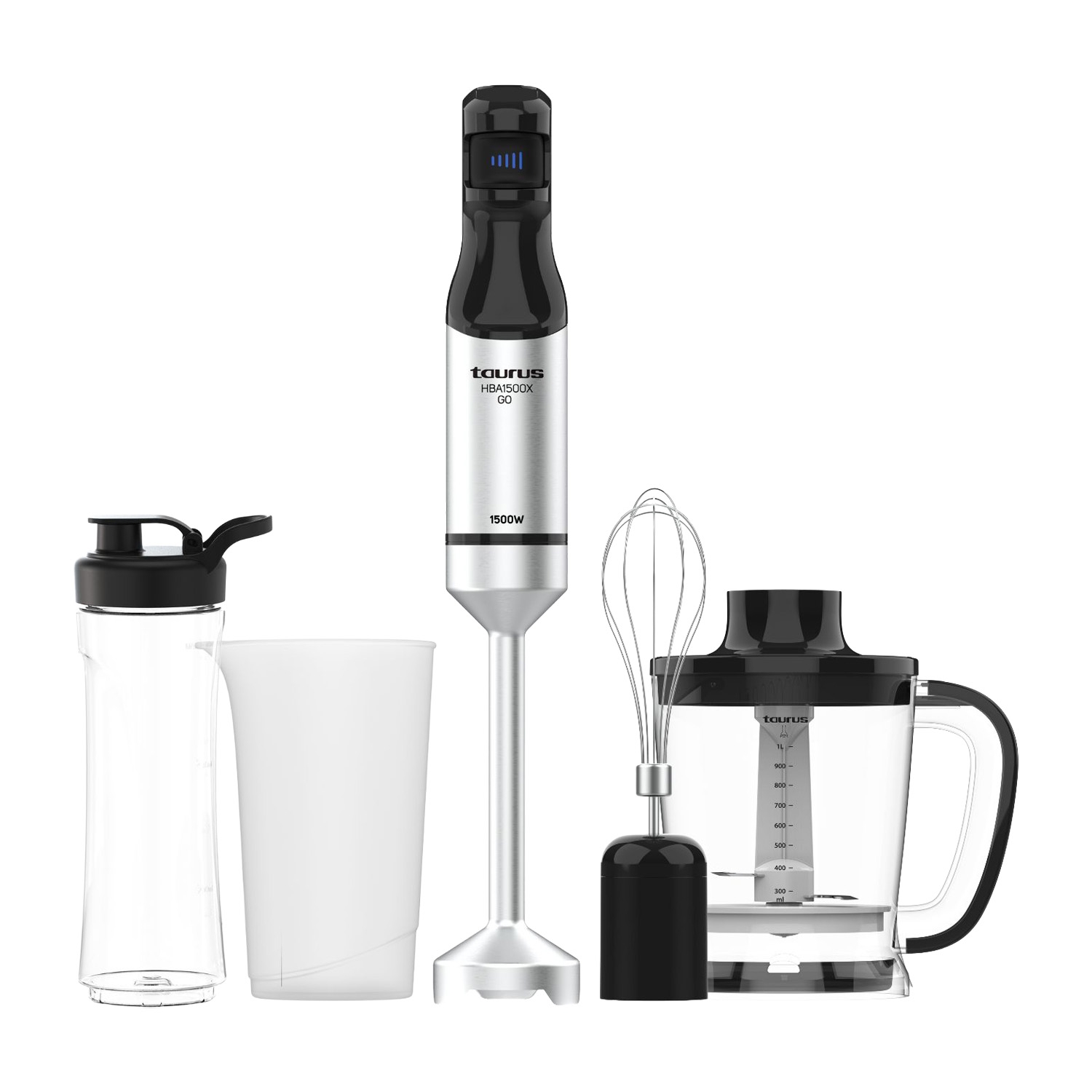 Blender ręczny Taurus HBA1500X Go, 1500 W, z akcesoriami, czarny