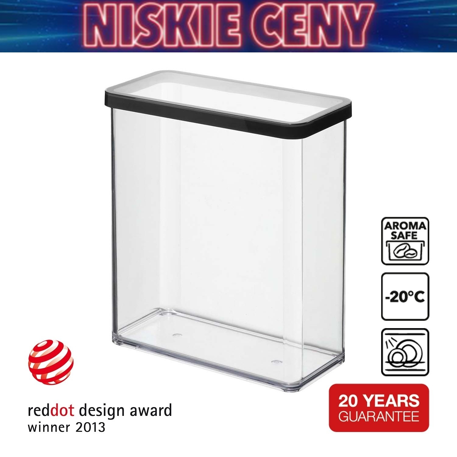 Pojemnik wysoki Rotho Loft, 3,2 l, czarny