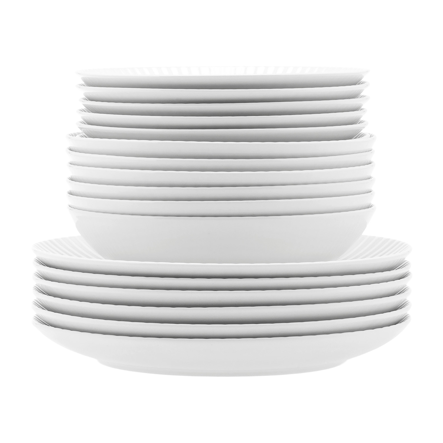 Zestaw obiadowy z porcelany na 6 osób Lubiana Daisy, 18 elementów, biały