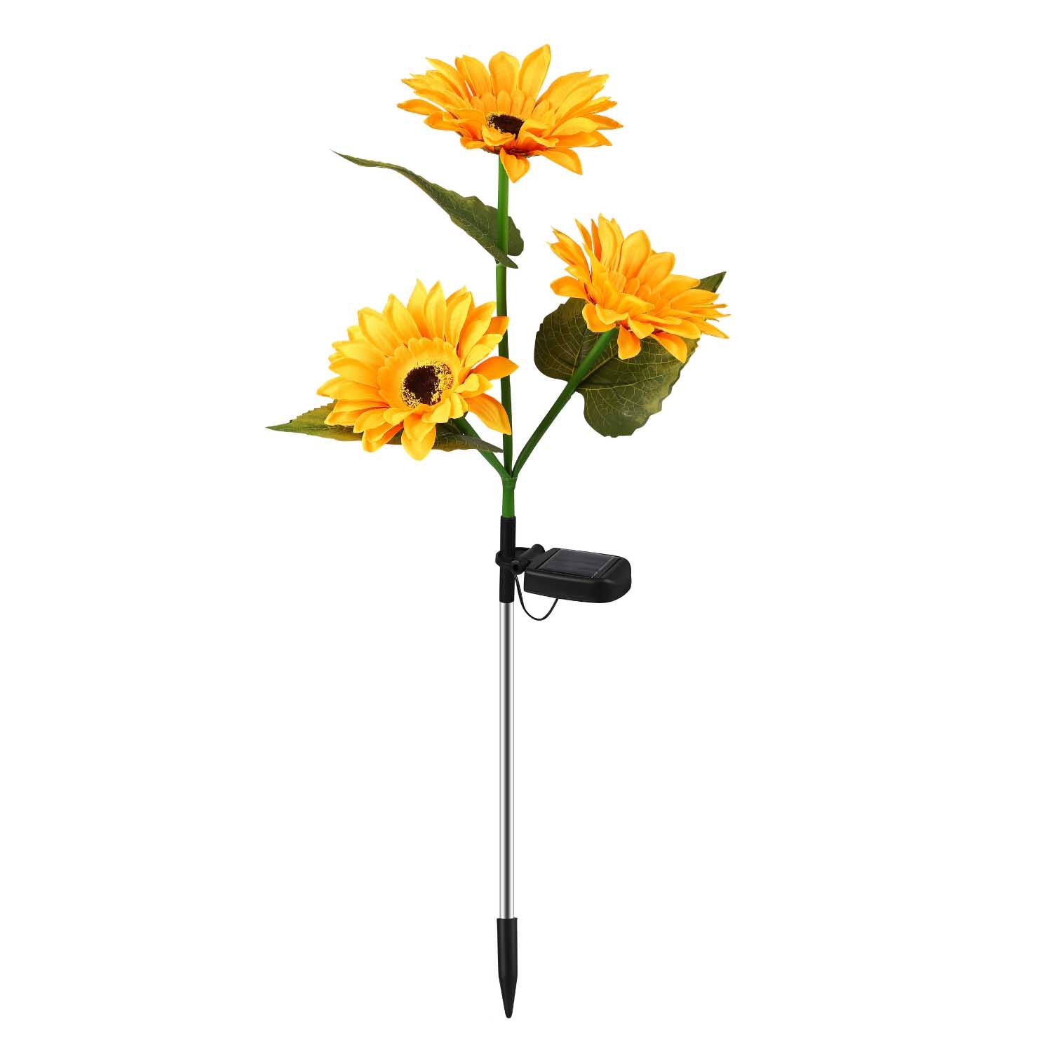 Lampa solarna LED Meven, 3 kwiaty słonecznika, 3 diody LED