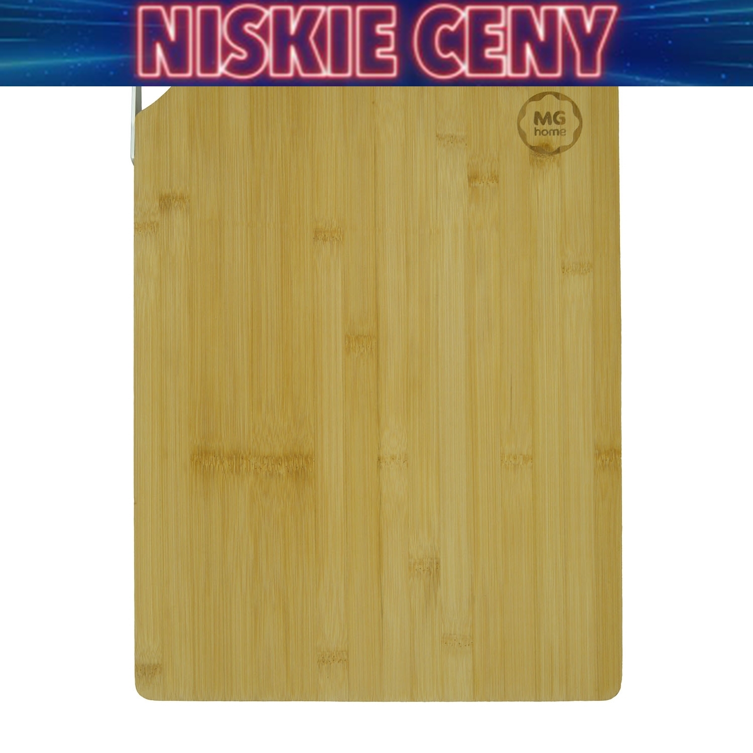 Bambusowa deska do krojenia MG Home Daily Bamboo, z aluminiowym uchwytem