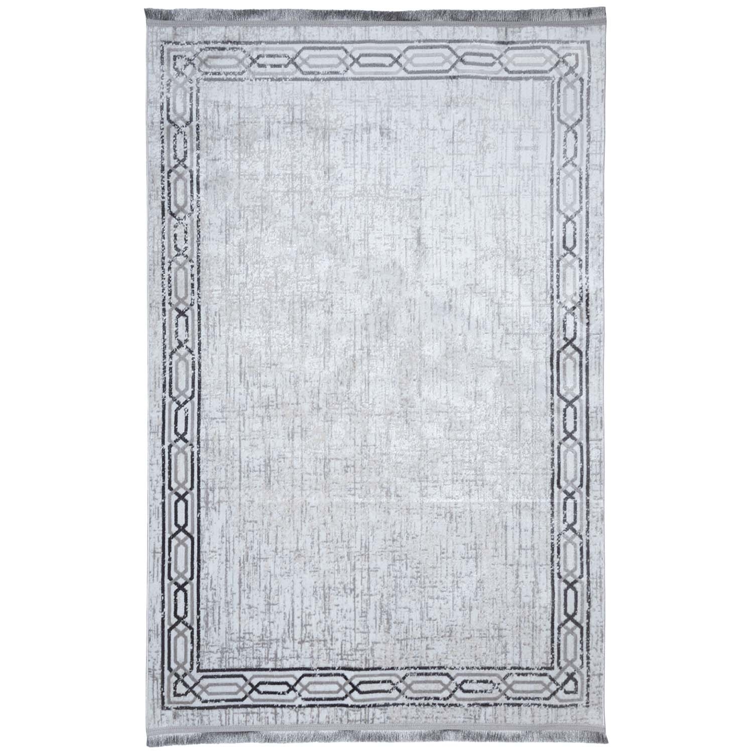 Dywan Multi-Decor Eclipse, 60 x 100 cm, ornament, szary z frędzlami