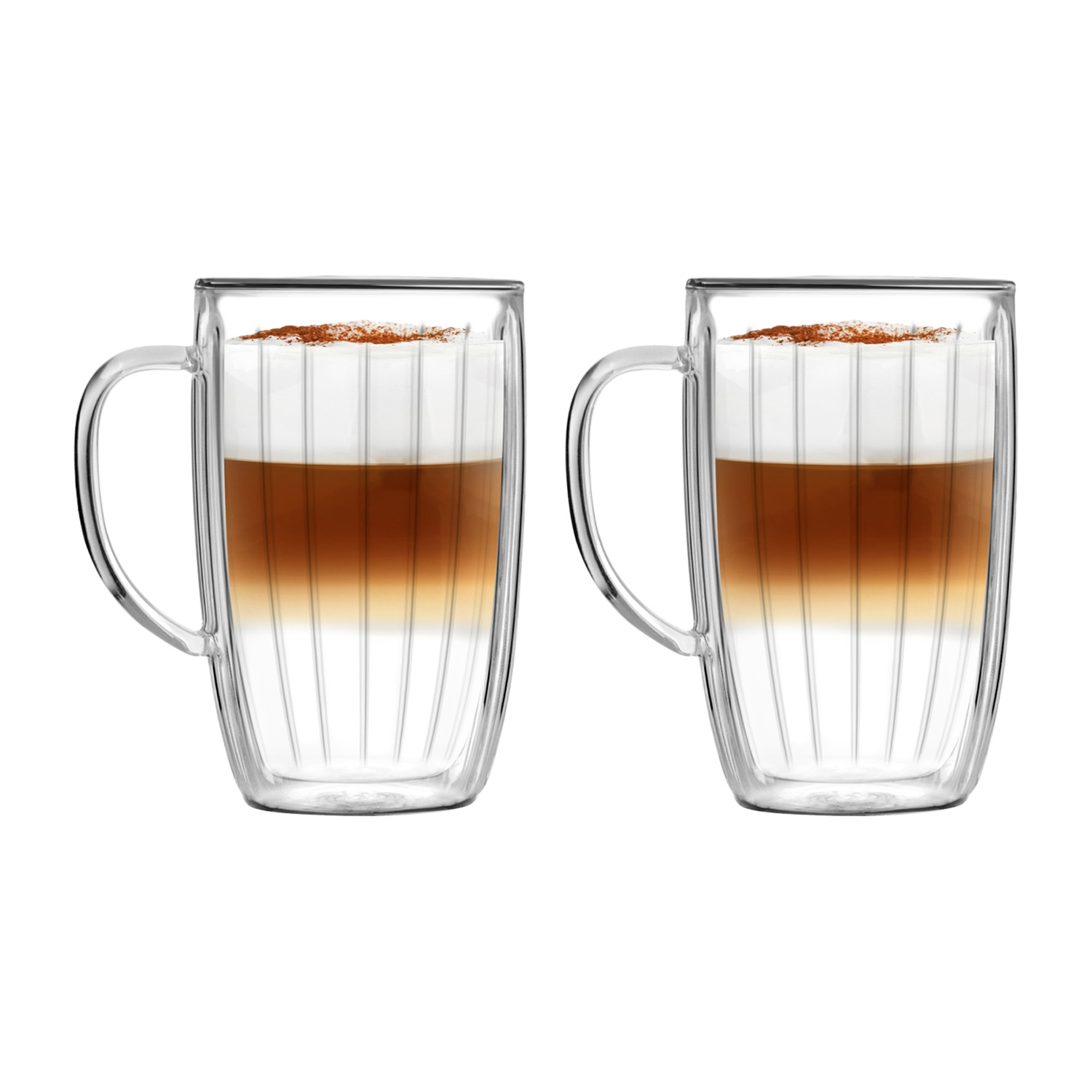 Komplet 2 szklanek termicznych wysokich z uchem Vialli Design Tulip, 350 ml, z podwójną ścianką