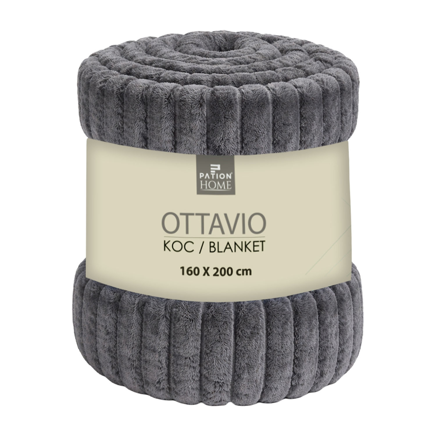 Koc 160 x 200 cm Pation Home Ottavio, 300 gsm, grafitowy