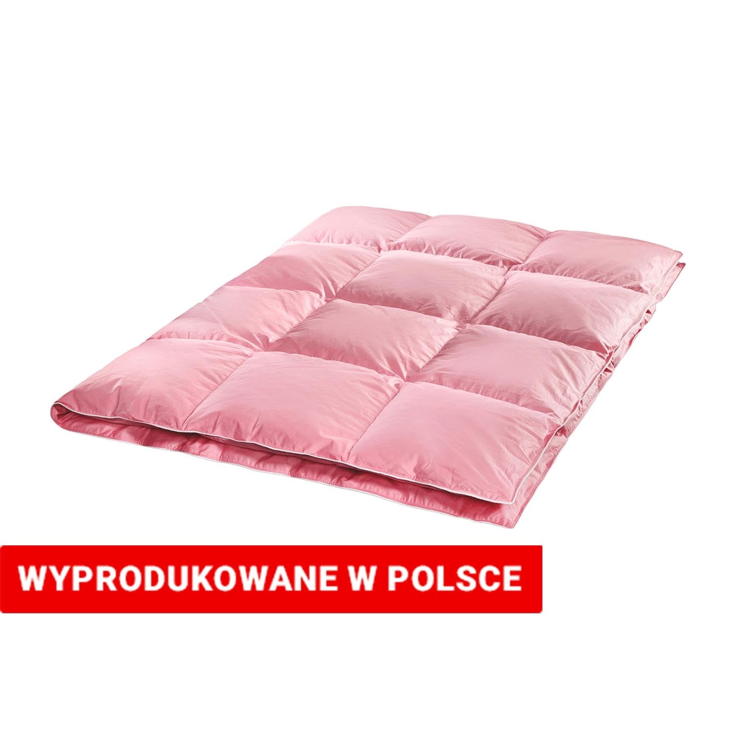 Kołdra puchowa 160 x 200 cm AMW, kacze puch i pierze, różowa