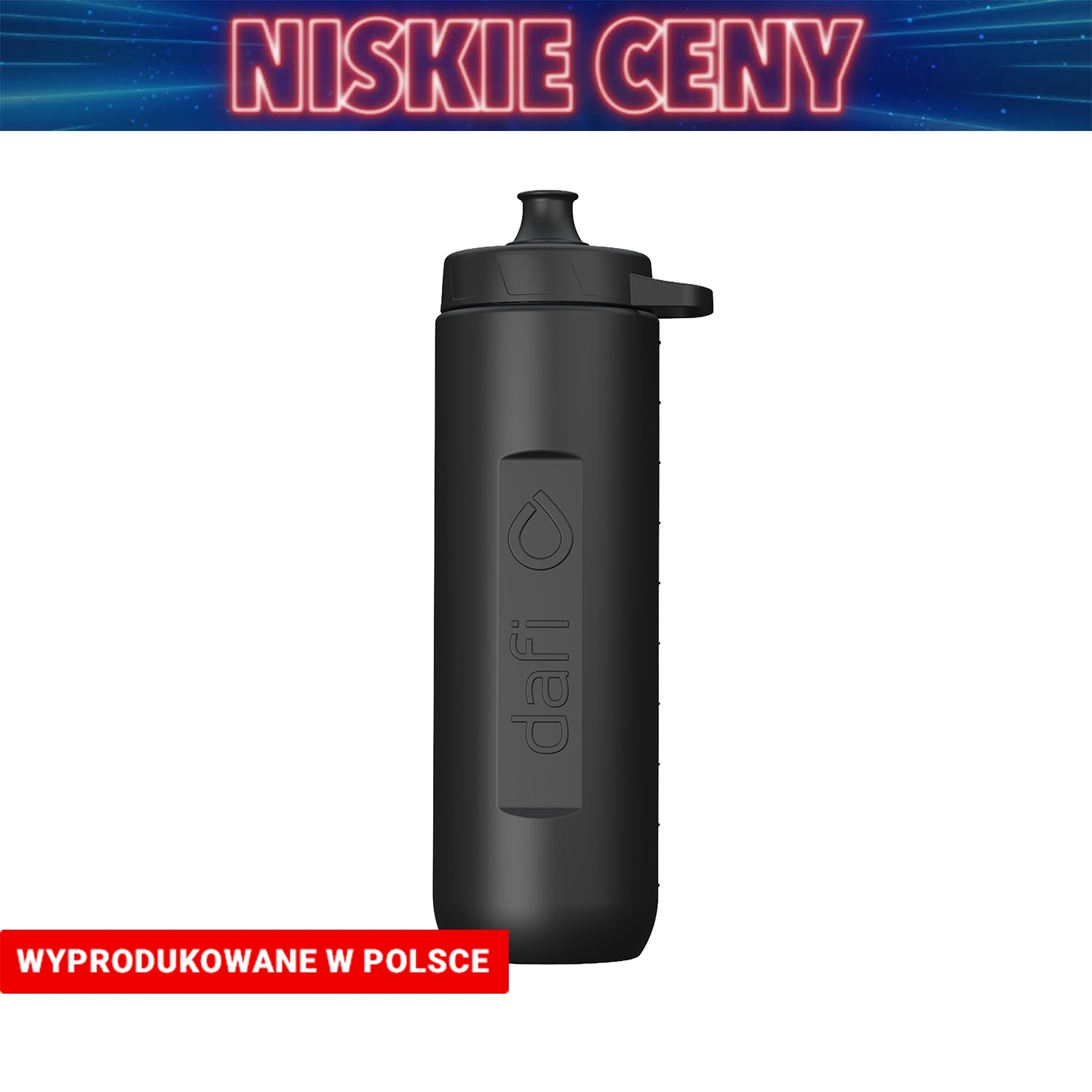 Bidon filtrujący Dafi Rush, 1 l, z wkładem filtrującym, czarny
