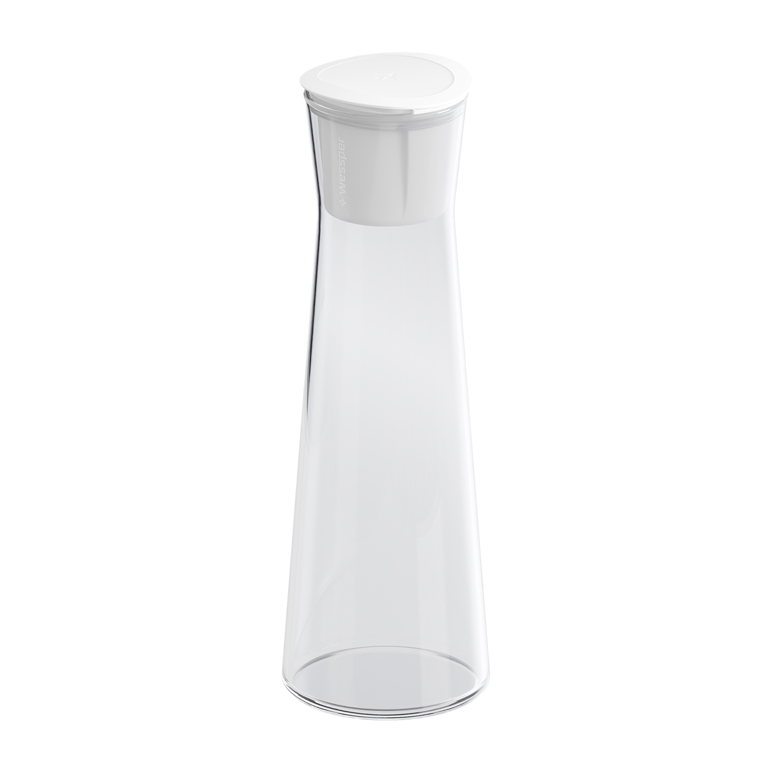 Karafka filtrująca szklana Wessper K1 Borosilicate Actitex™, biała