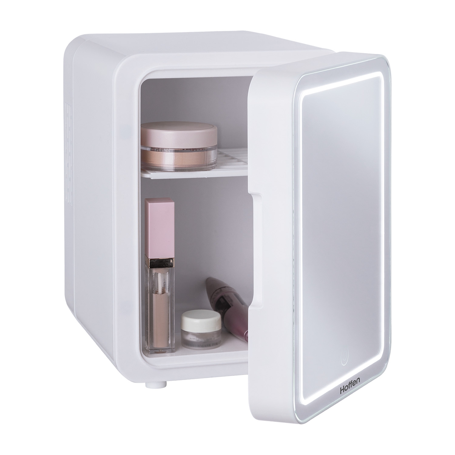 Lodówka kosmetyczna Hoffen, 4 l, 36 W, z lustrem LED, biała