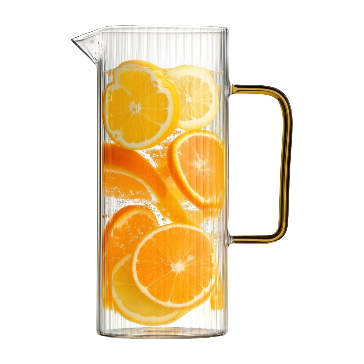 Dzbanek ryflowany Vialli Design Livio, 1,5 l, z żółtym uchem