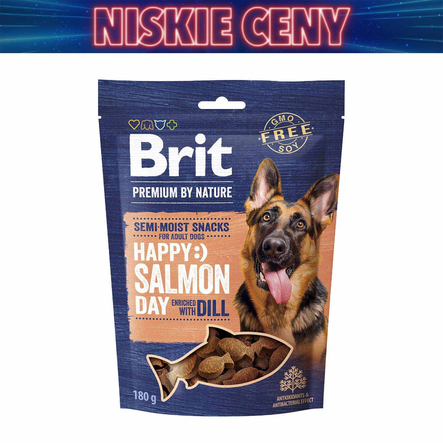 Przysmak dla psa Brit Premium By Nature, łosoś z koperkiem, 10 x 180 g