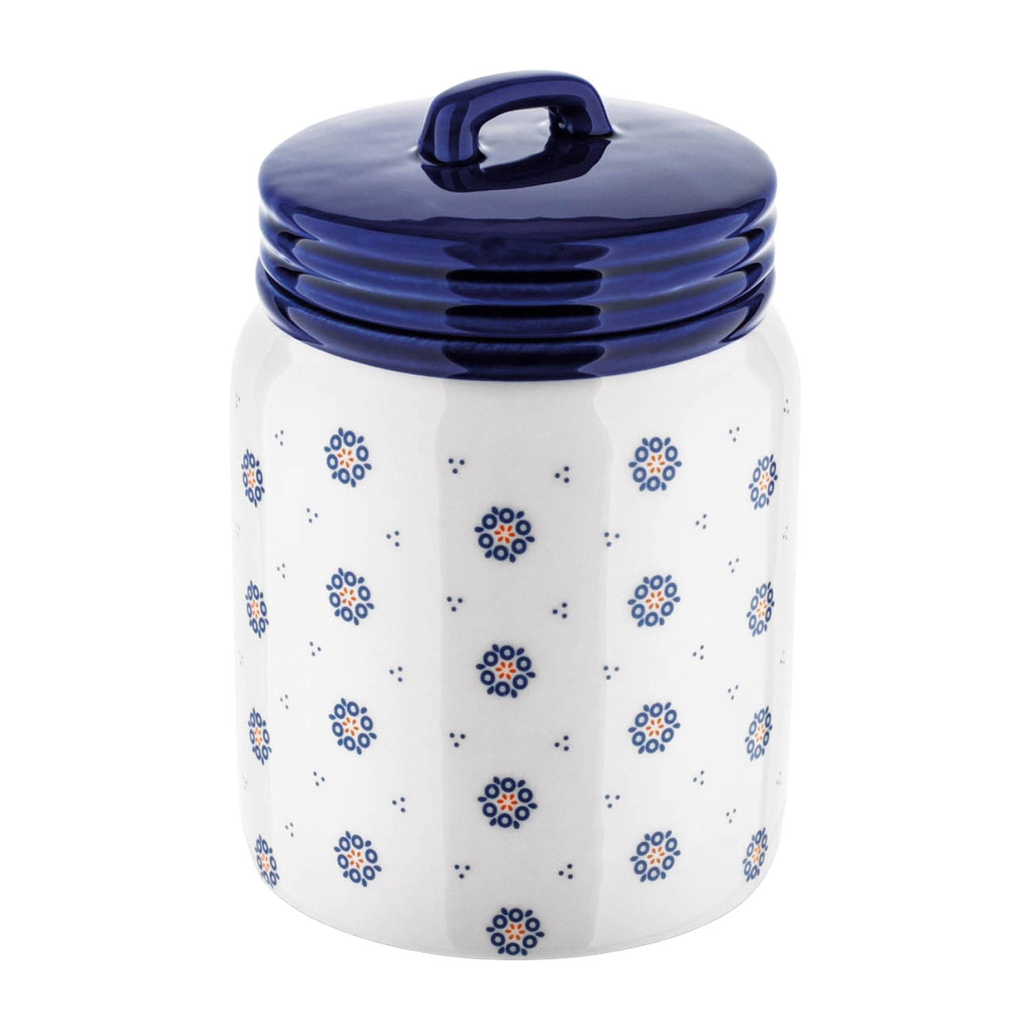 Pojemnik ceramiczny z pokrywką Tadar Folklor, 900 ml, biały