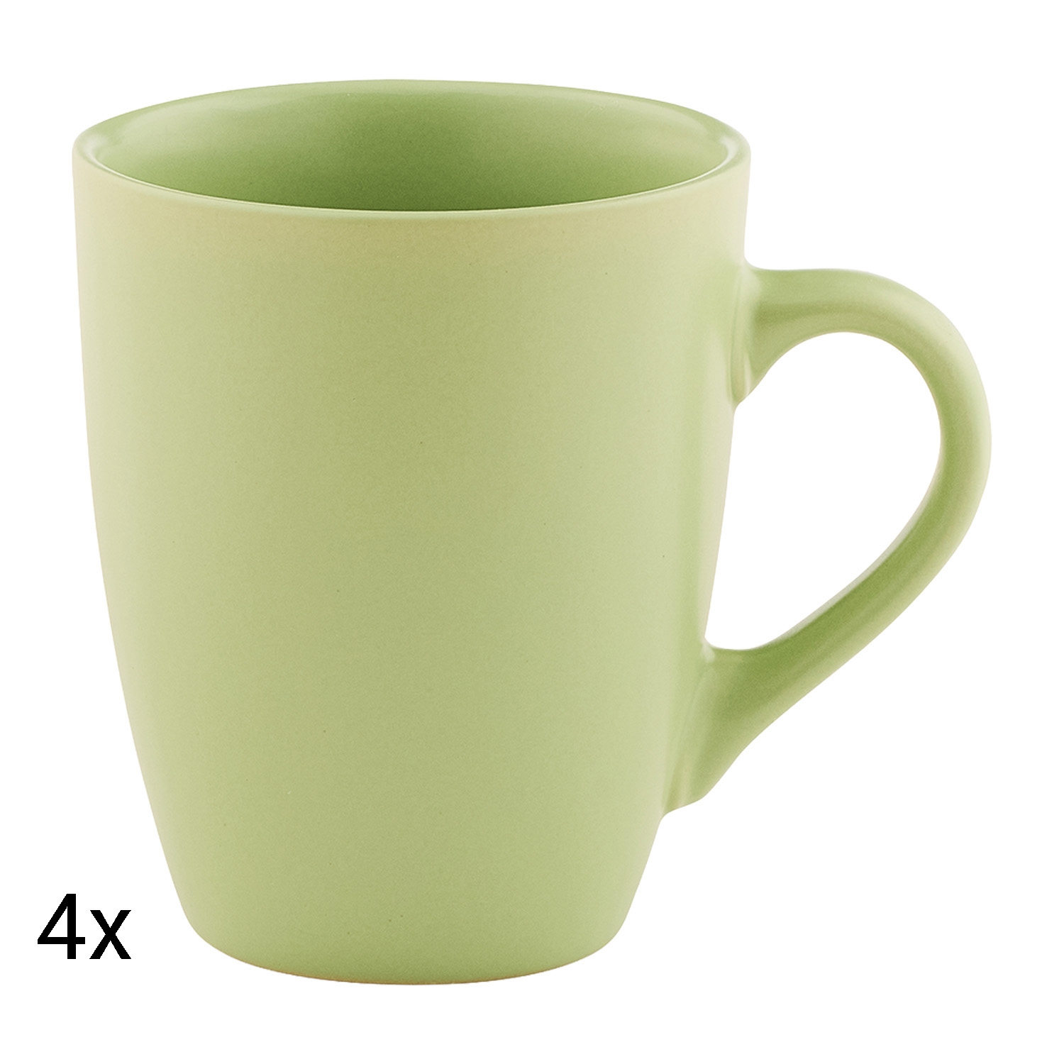Zestaw kubków ceramicznych Domotti Pastelli, 350 ml, 4 sztuki, zielone