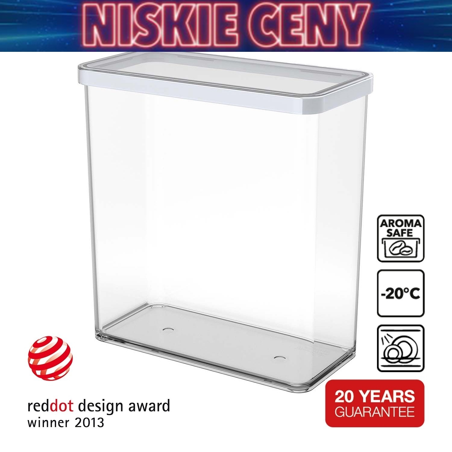 Pojemnik wysoki Rotho Loft, 3,2 l, biały