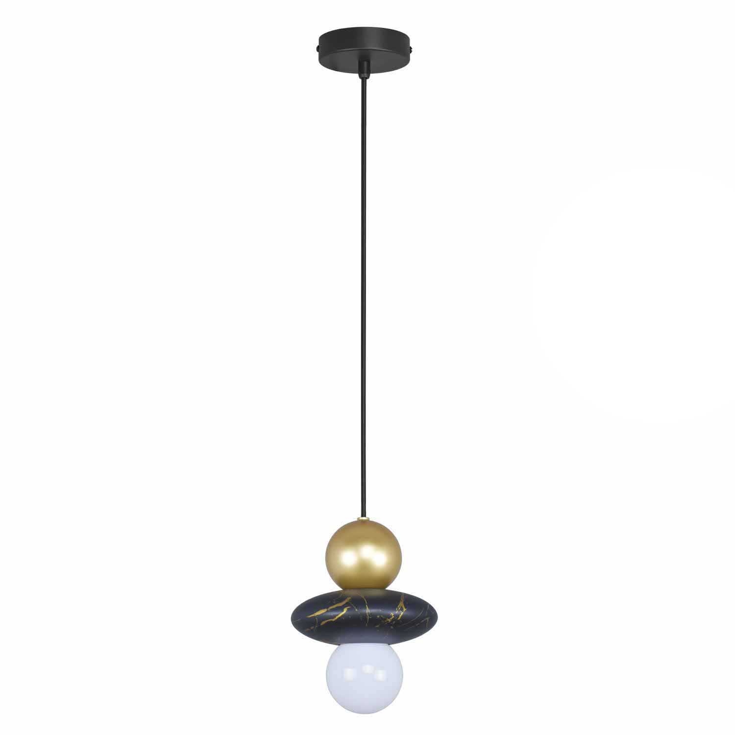 Lampa wisząca Sanico Goldlux Marble, E27, złoto-czarna