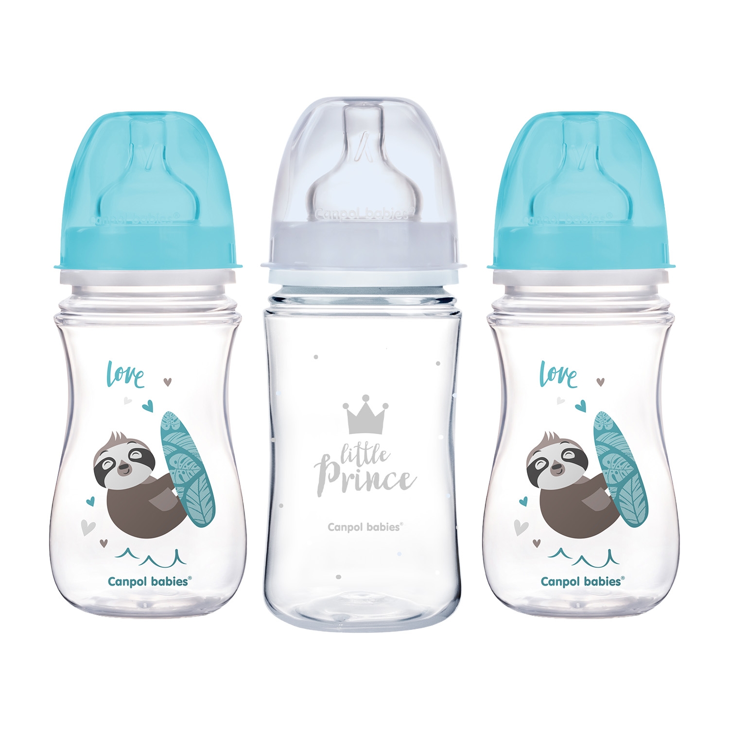 Zestaw 3 butelek Canpol Babies, 240 ml, niebieskie