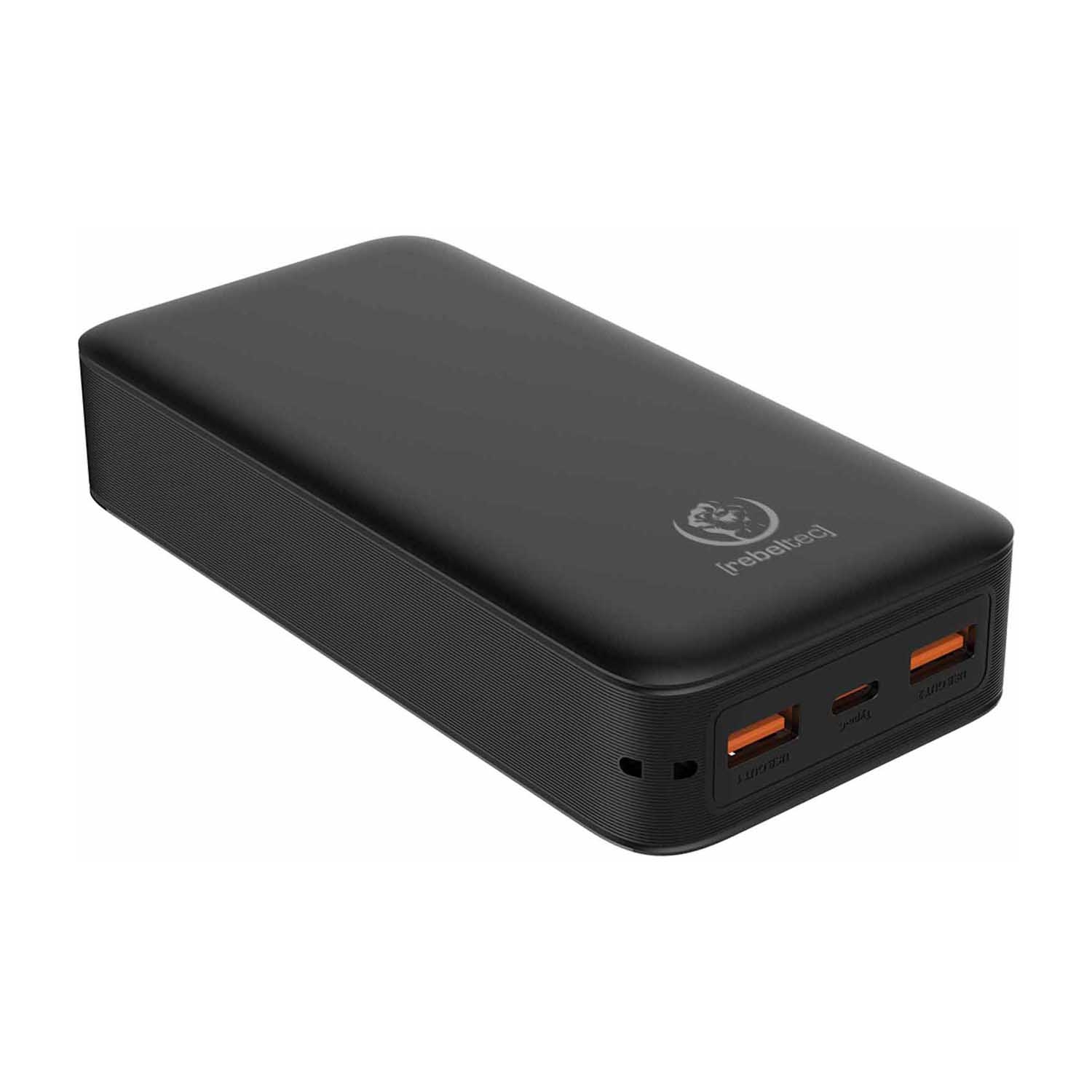 Powerbank Rebeltec P20 LCDPD LED, 20000mAh, 22,5 W, z lampą, czarny