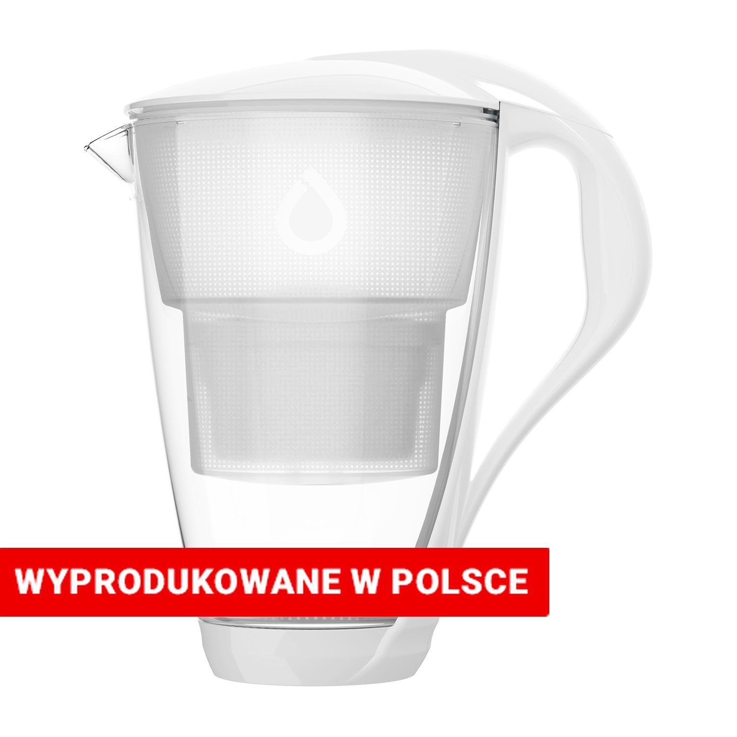 Dzbanek filtrujący szklany Dafi Crystal LED, 2 l, wkład filtrujący Standard Unimax, biały