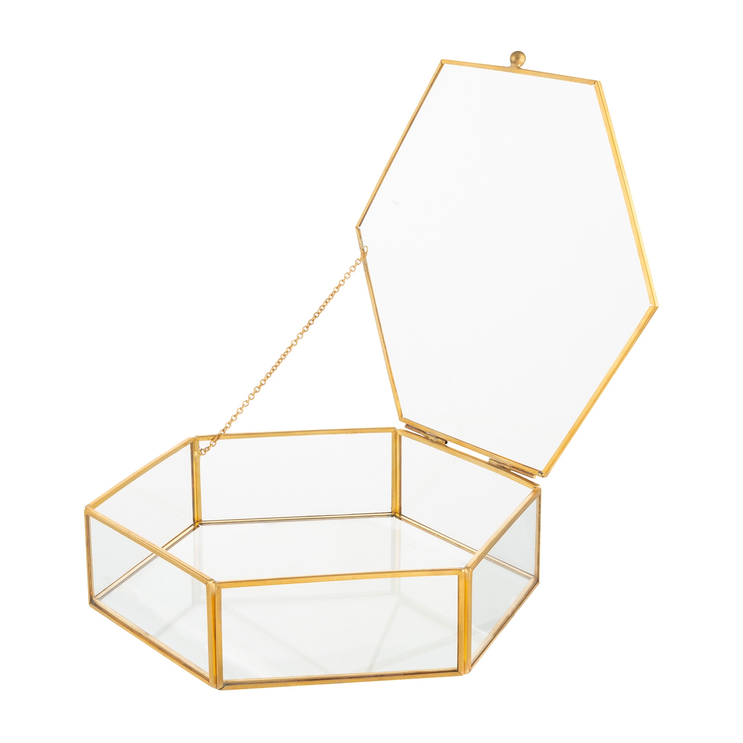 Szkatułka szklana Altom Design, Gold Honey, 20 x 19 cm