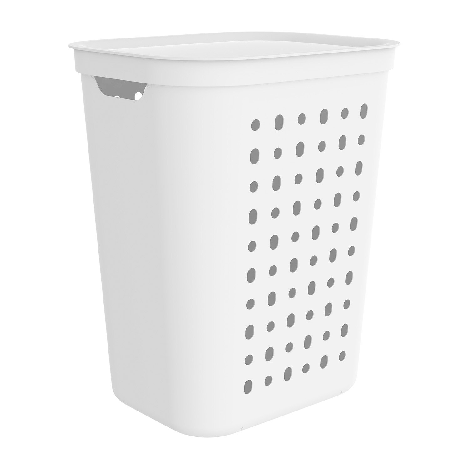 Kosz na bieliznę do prania Rotho Jona Mistletoe, 55 l, biały