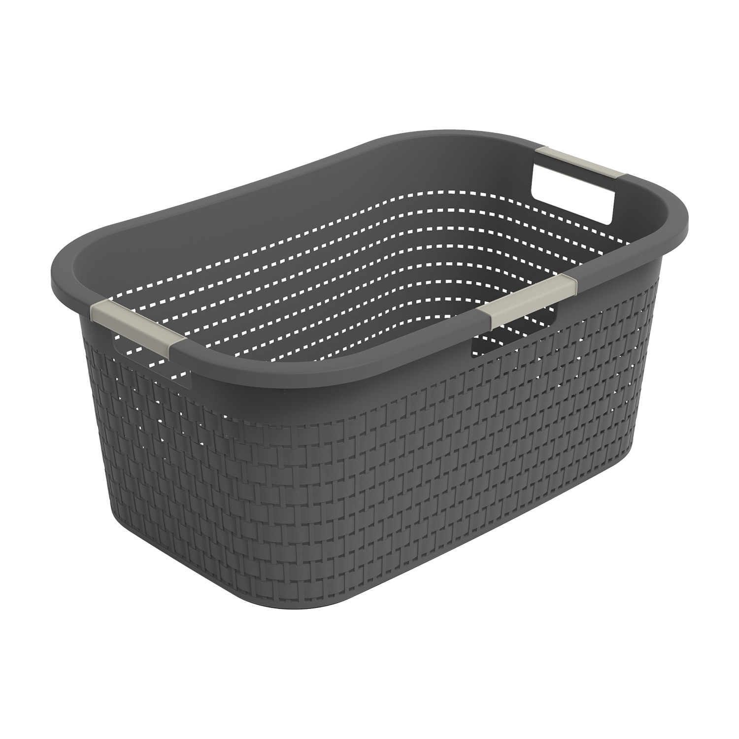 Kosz na pranie Rotho Country, 40 L, czarny