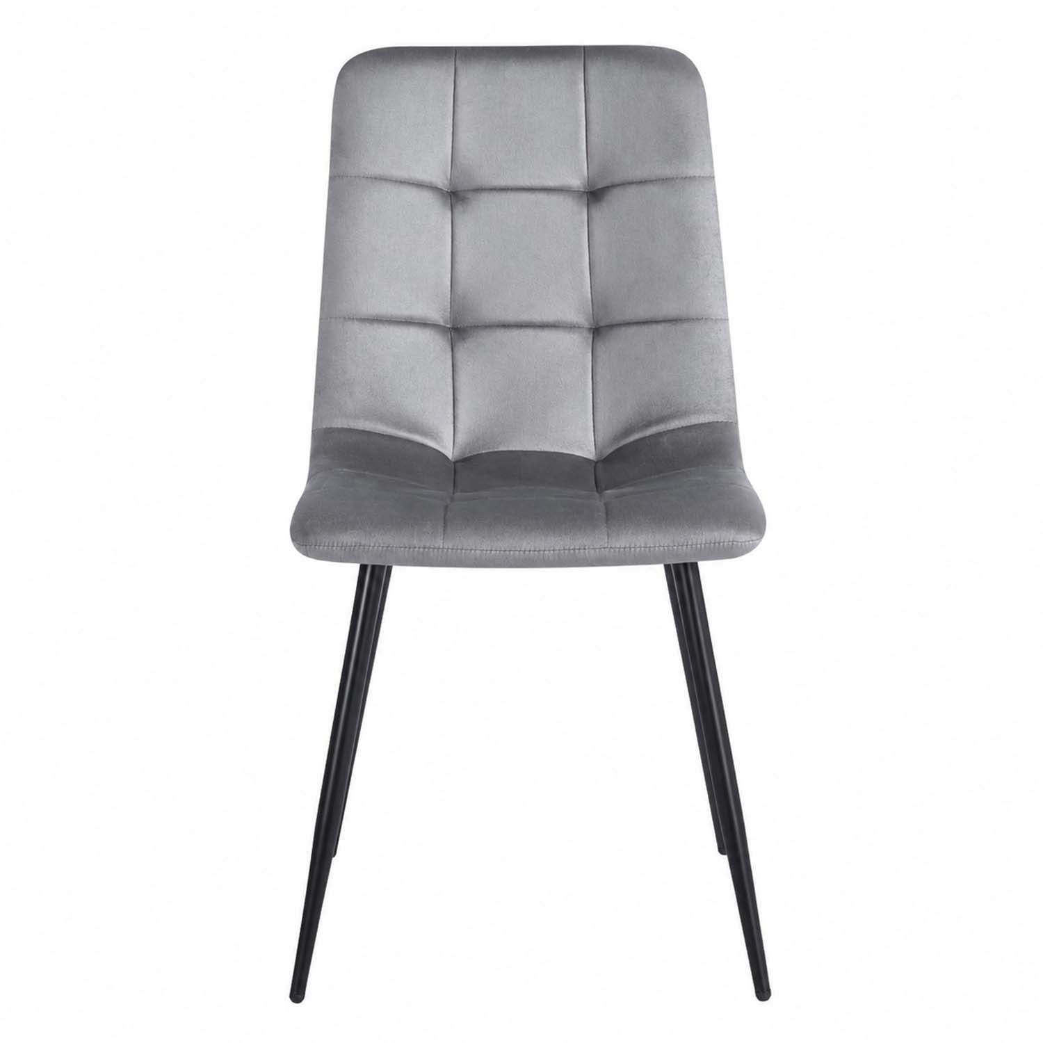 Zestaw 4 krzeseł tapicerowanych Vilandy Basic Velvet, szare