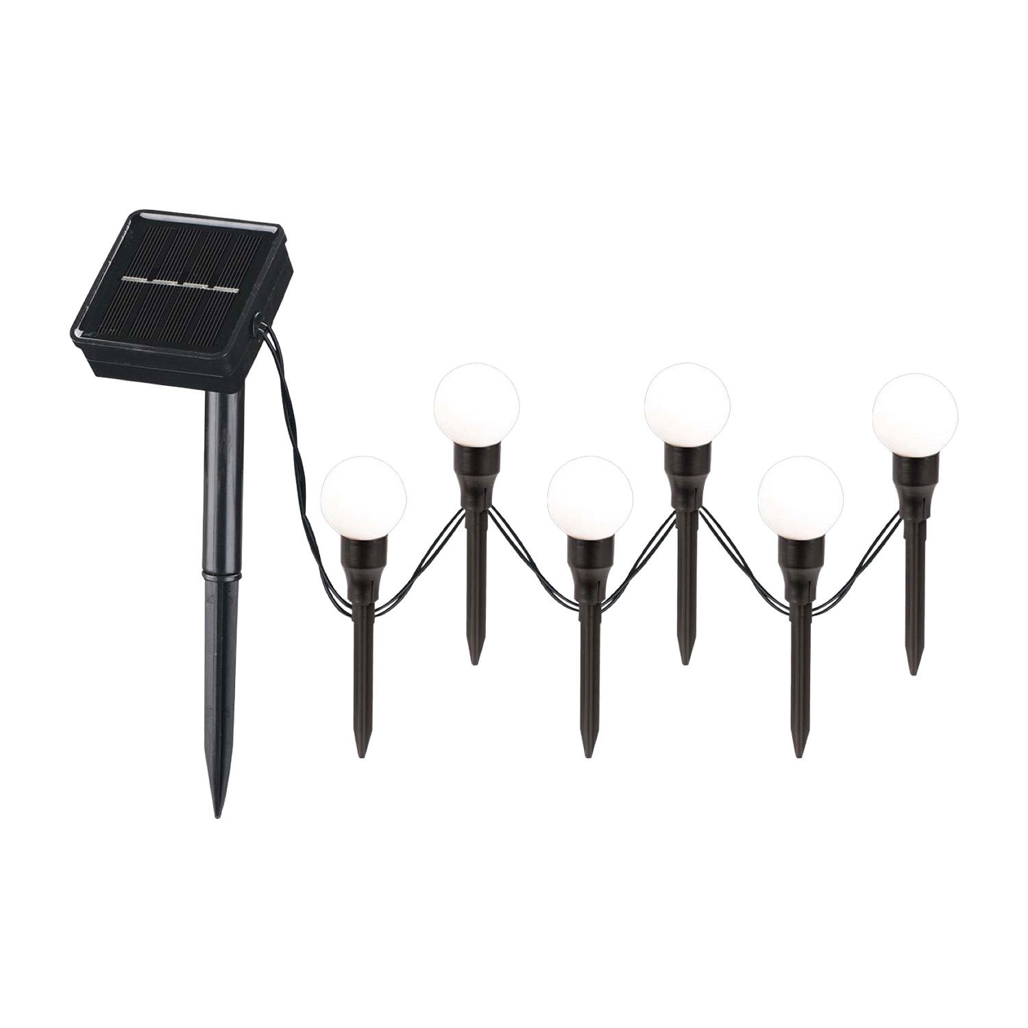 Girlanda solarna Sanico Goldlux, 6 kul LED, 2 m, wbijana w ziemię