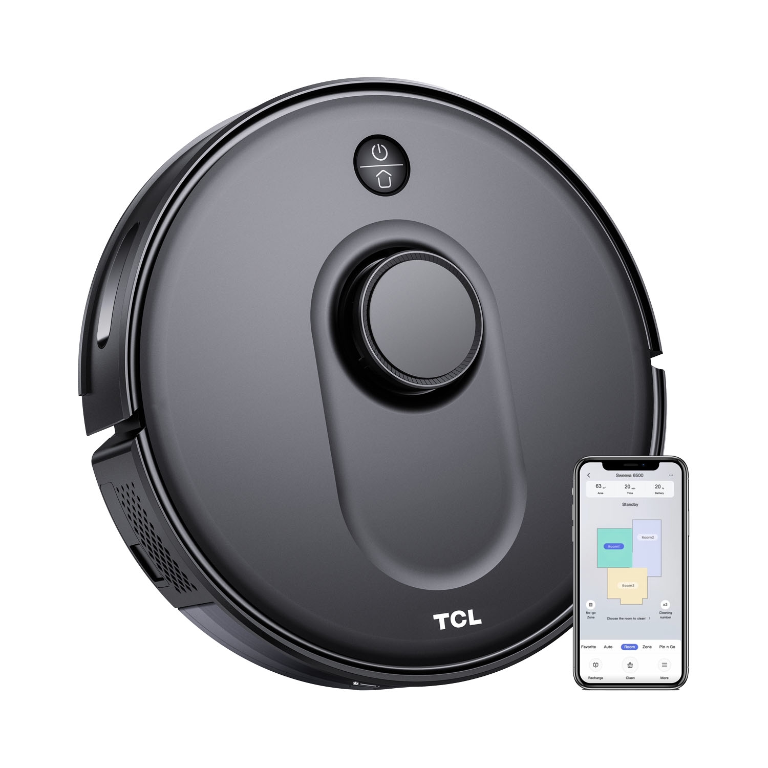 Robot sprzątający TCL Sweeva 6000 Black, 2700 Pa, 4 tryby pracy