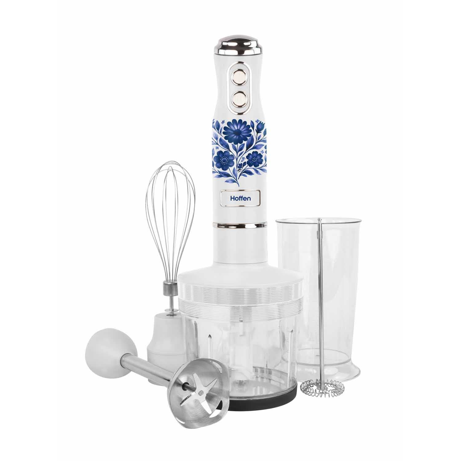 Blender ręczny 4 w 1 Hoffen, 700 W, 500 ml i 600 ml, kwiatowy