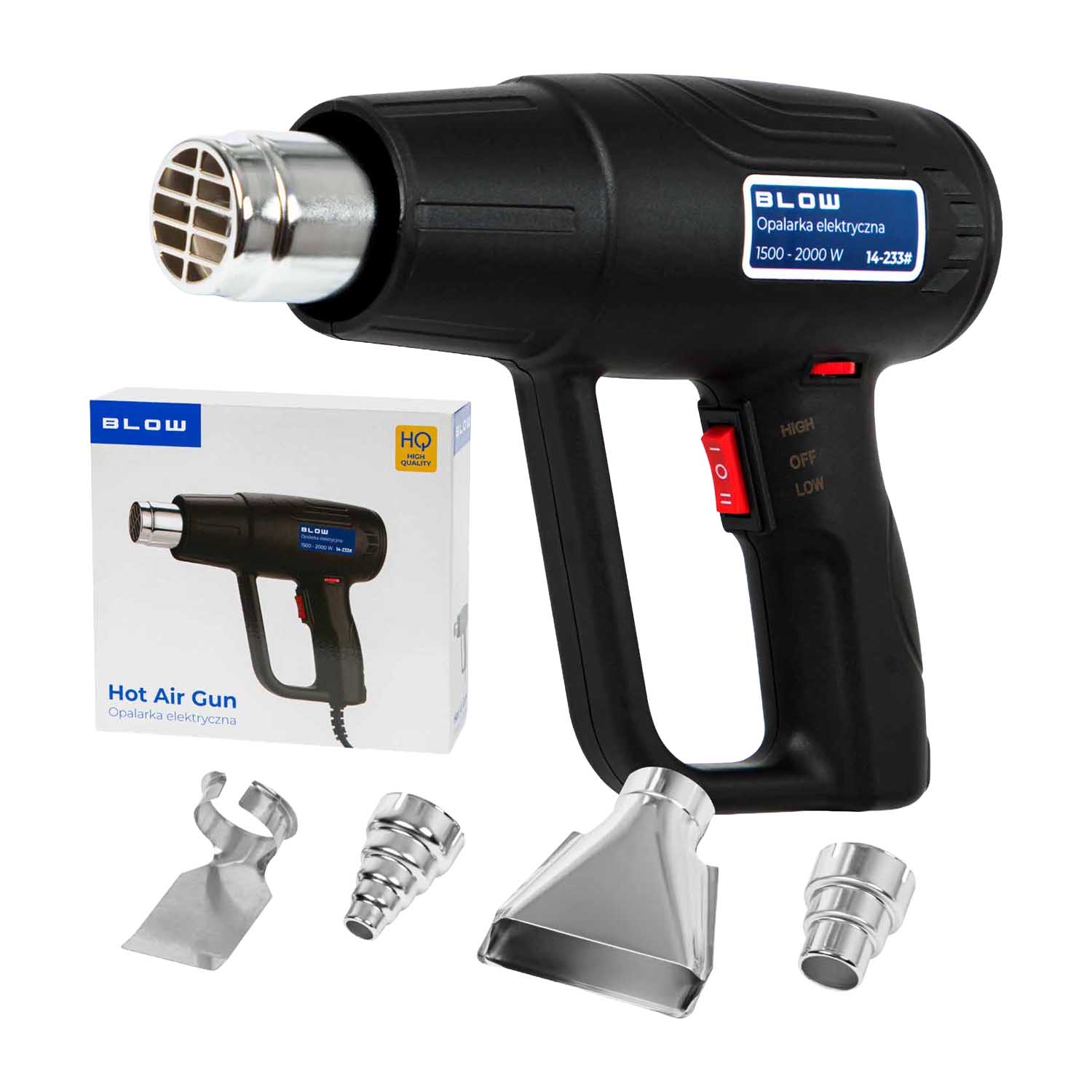 Opalarka Blow, 2000 W, 2 biegi pracy, 4 końcówki