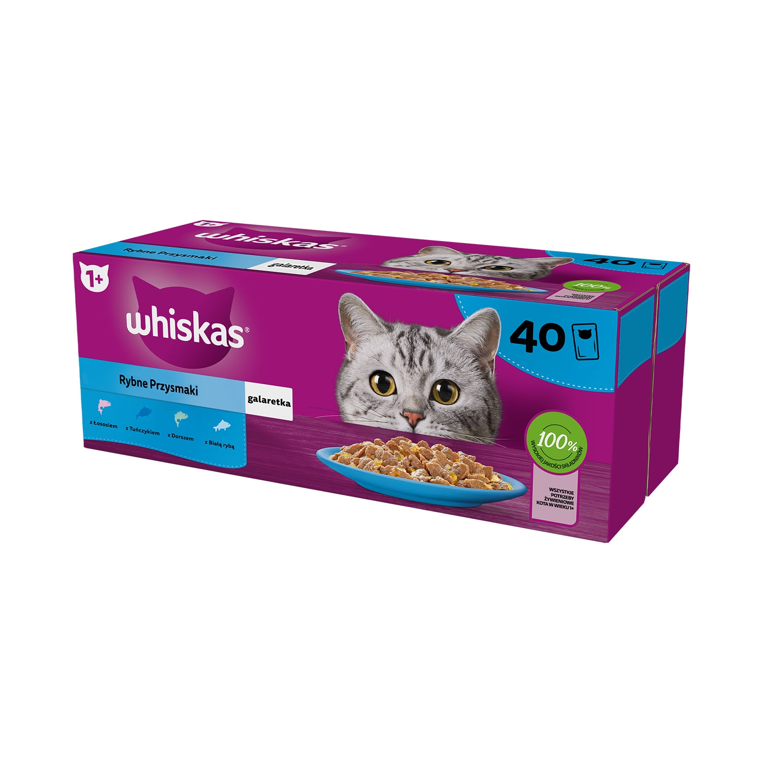 Mokra karma dla kotów Whiskas, saszetki, rybne przysmaki, 40 x 85 g