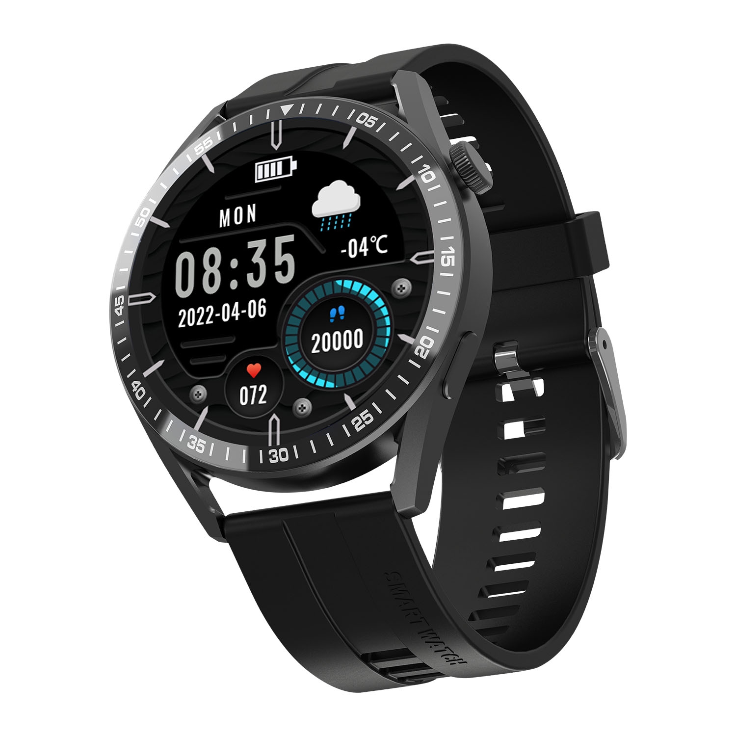 Smartwatch Tracer SM6 Opal, wodoodporny, czarny