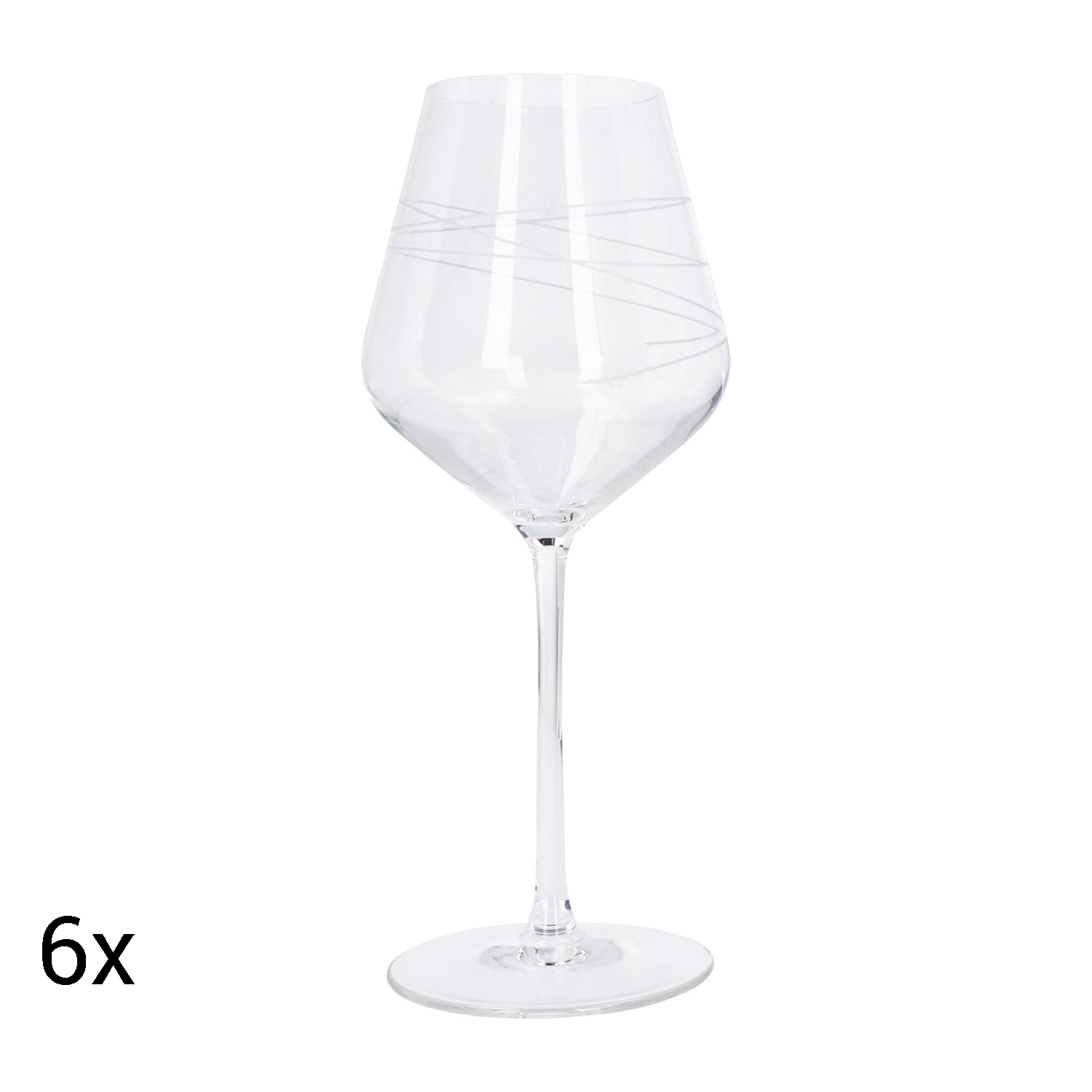Kieliszki do wina czerwonego Zwieger Spiral, 6 sztuk, 380 ml, transparentne