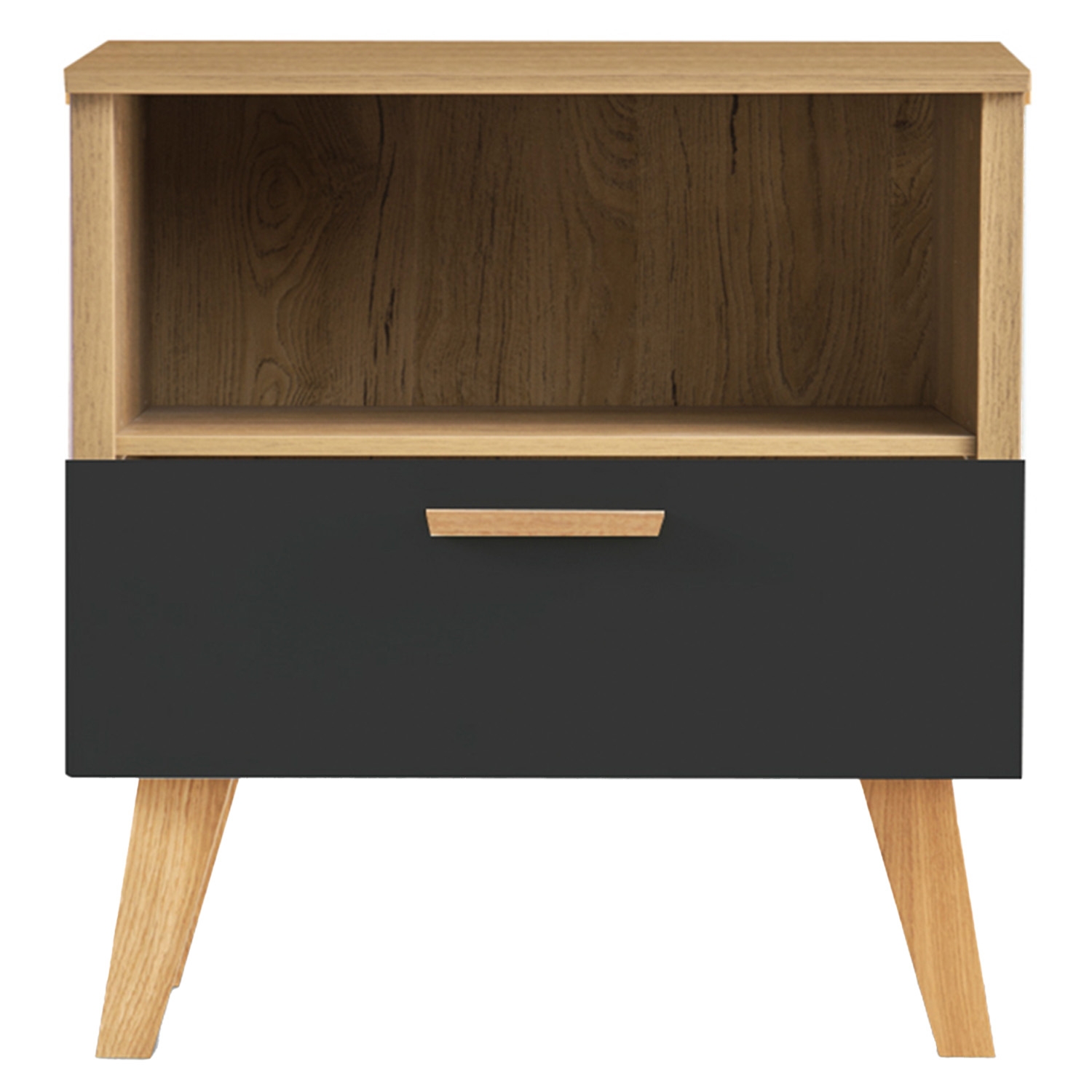 Stolik nocny Frisk 50 cm, skandynawski styl, czarny