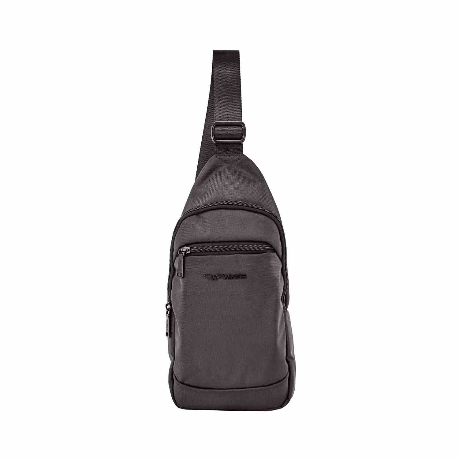 Torba męska crossbody Wings Brant BRT03, 17 x 6 x 35 cm, 3 l, czarna