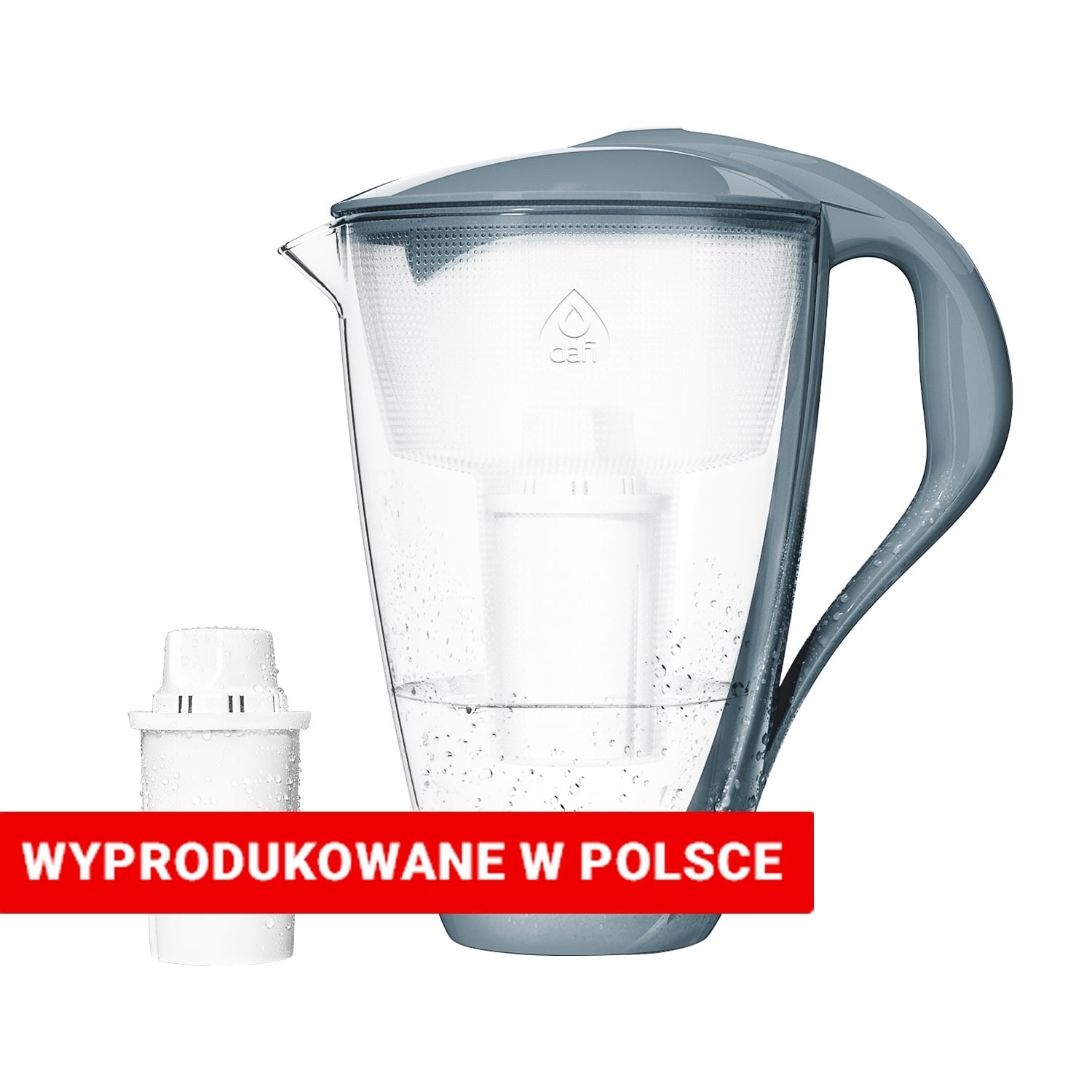 Dzbanek filtrujący szklany Dafi Crystal, 2 l, szary, Classic LED
