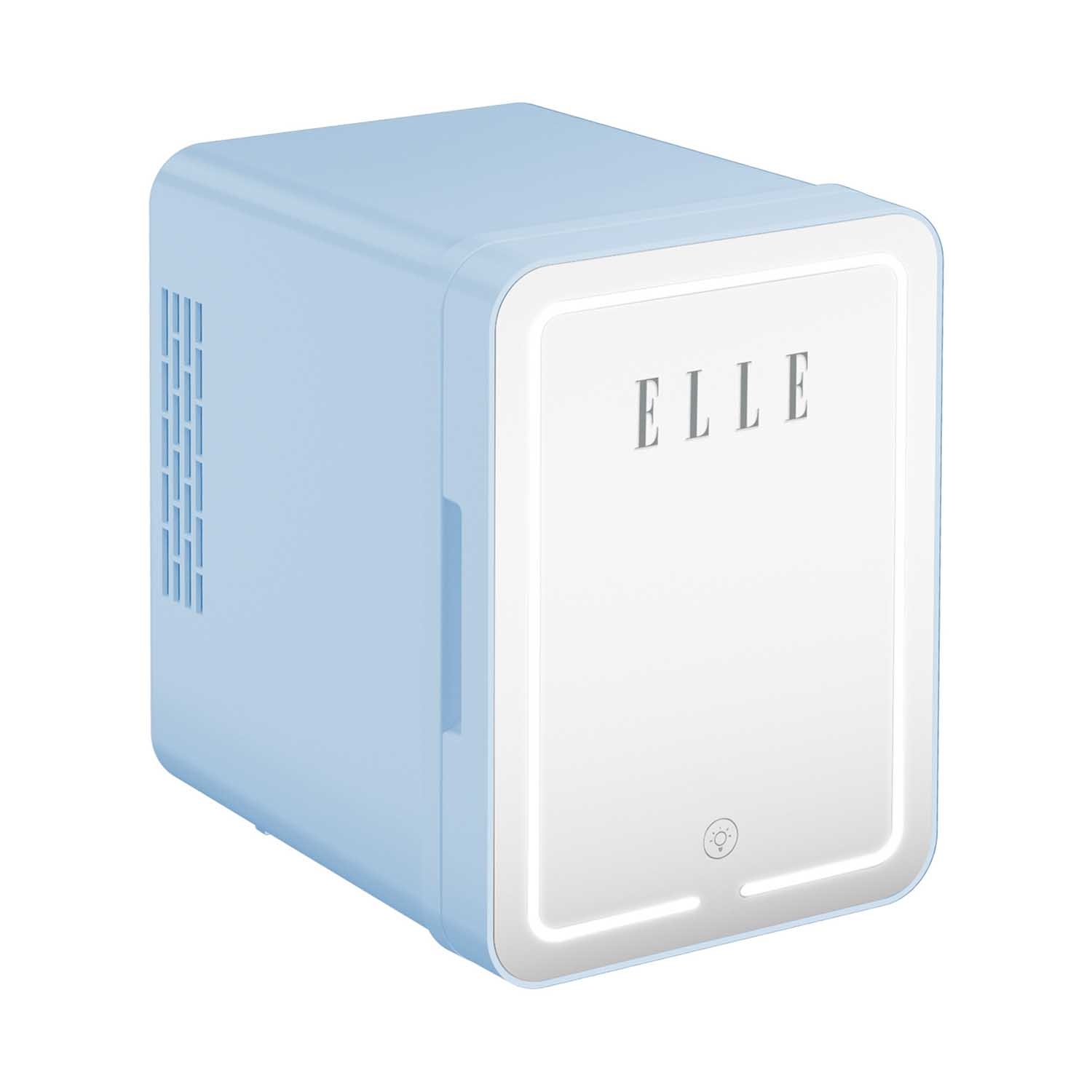 Minilodówka na kosmetyki Elle Home, z lusterkiem LED, 4 l, niebieska