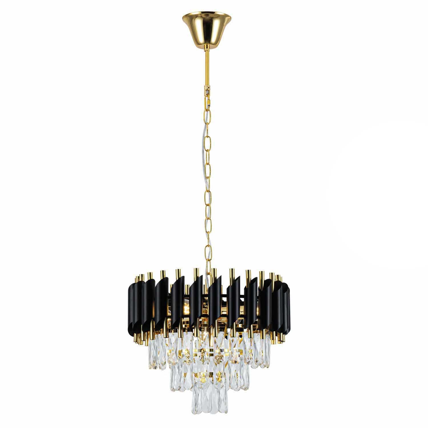 Lampa wisząca Sanico Goldlux Margo, 5 x E14, czarno-złota