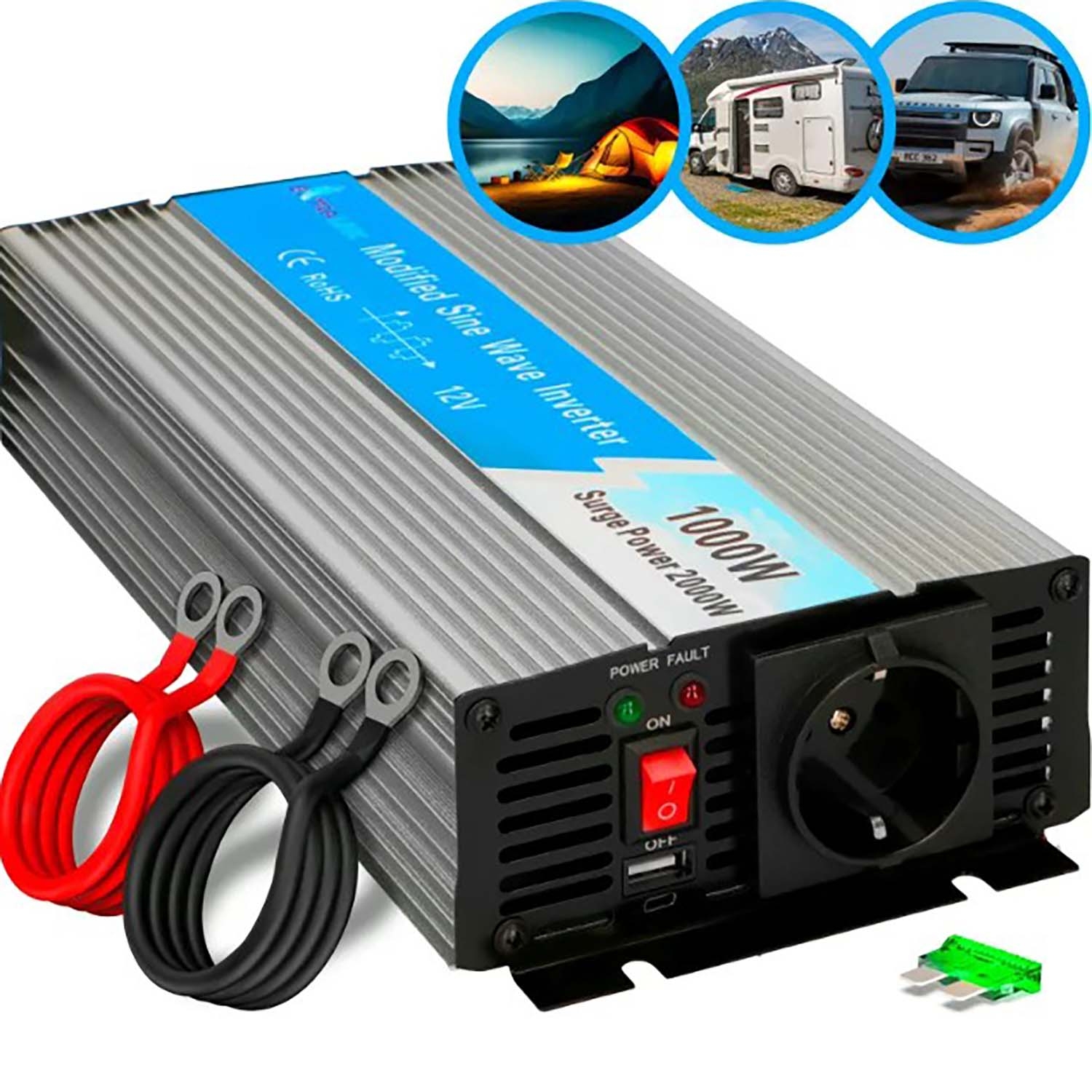 Przetwornica Extralink OPIM-1000W, 1000 W, modyfikowany sinus, moc szczytowa 2000 W