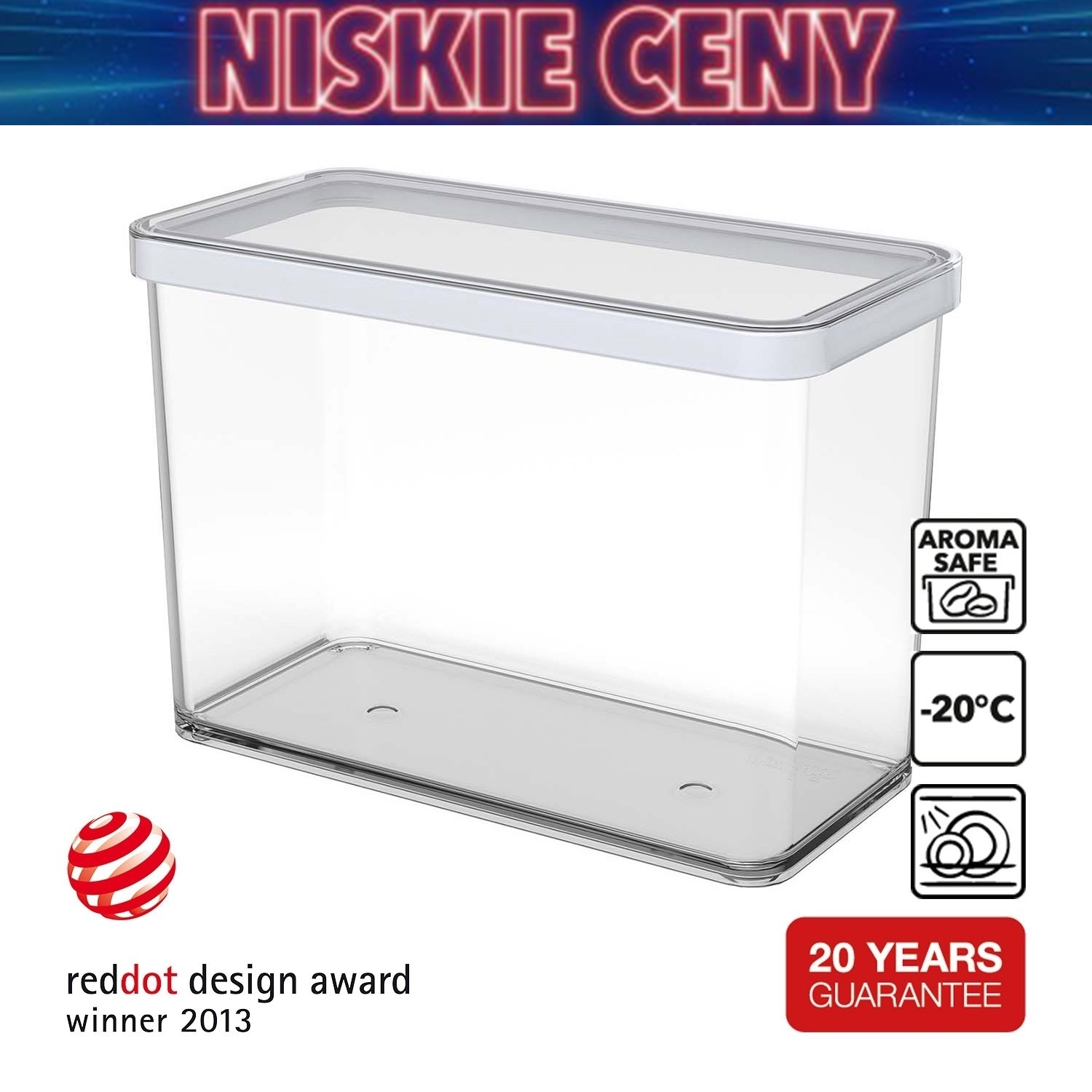 Pojemnik wysoki Rotho Loft, 2,1 l, biały