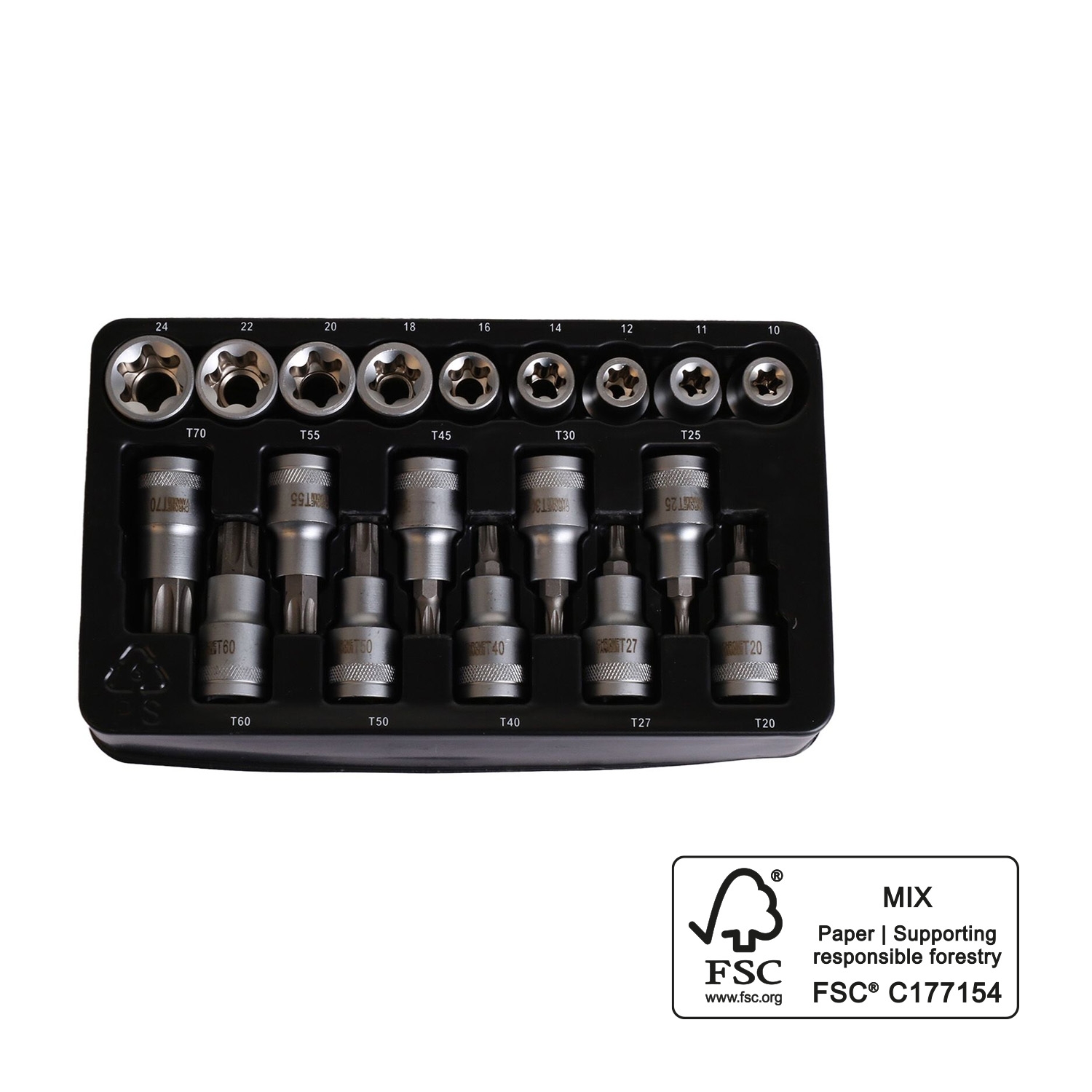 Zestaw nasadek i kluczy wpustowych Torx 1/2” Niteo