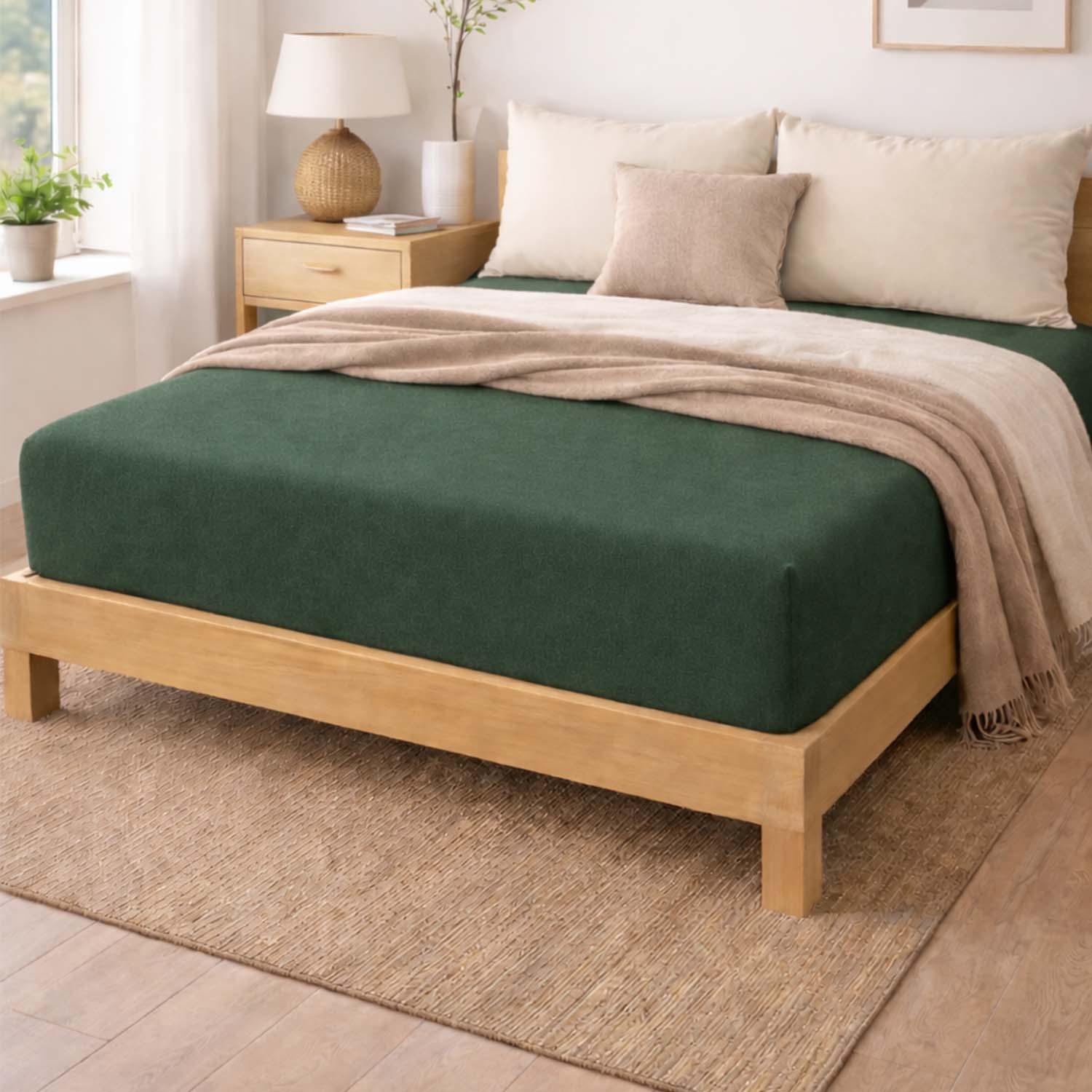 Prześcieradło z gumką 220 x 200 cm Pation Home Nexa, zielone