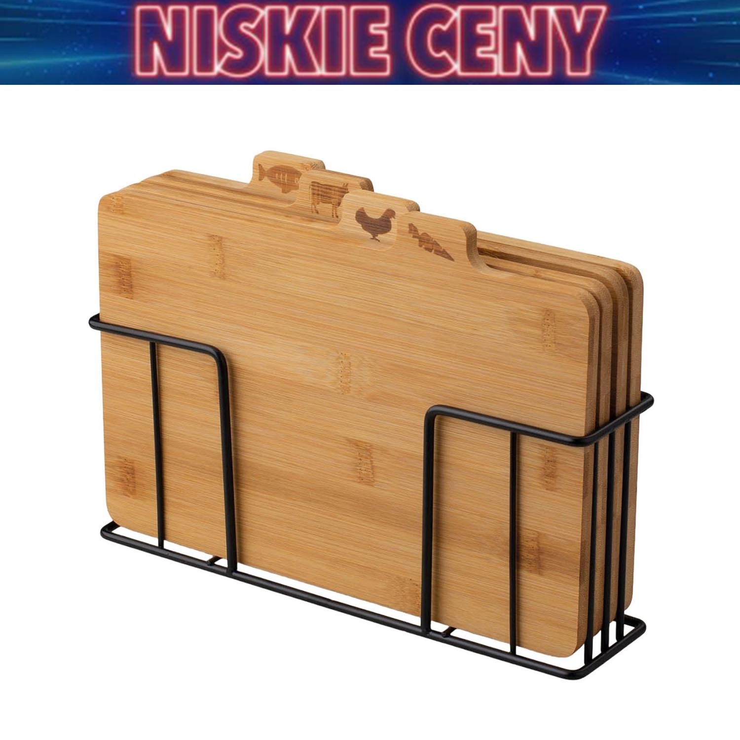Zestaw 4 desek bambusowych Konighoffer Cedar, ze stojakiem